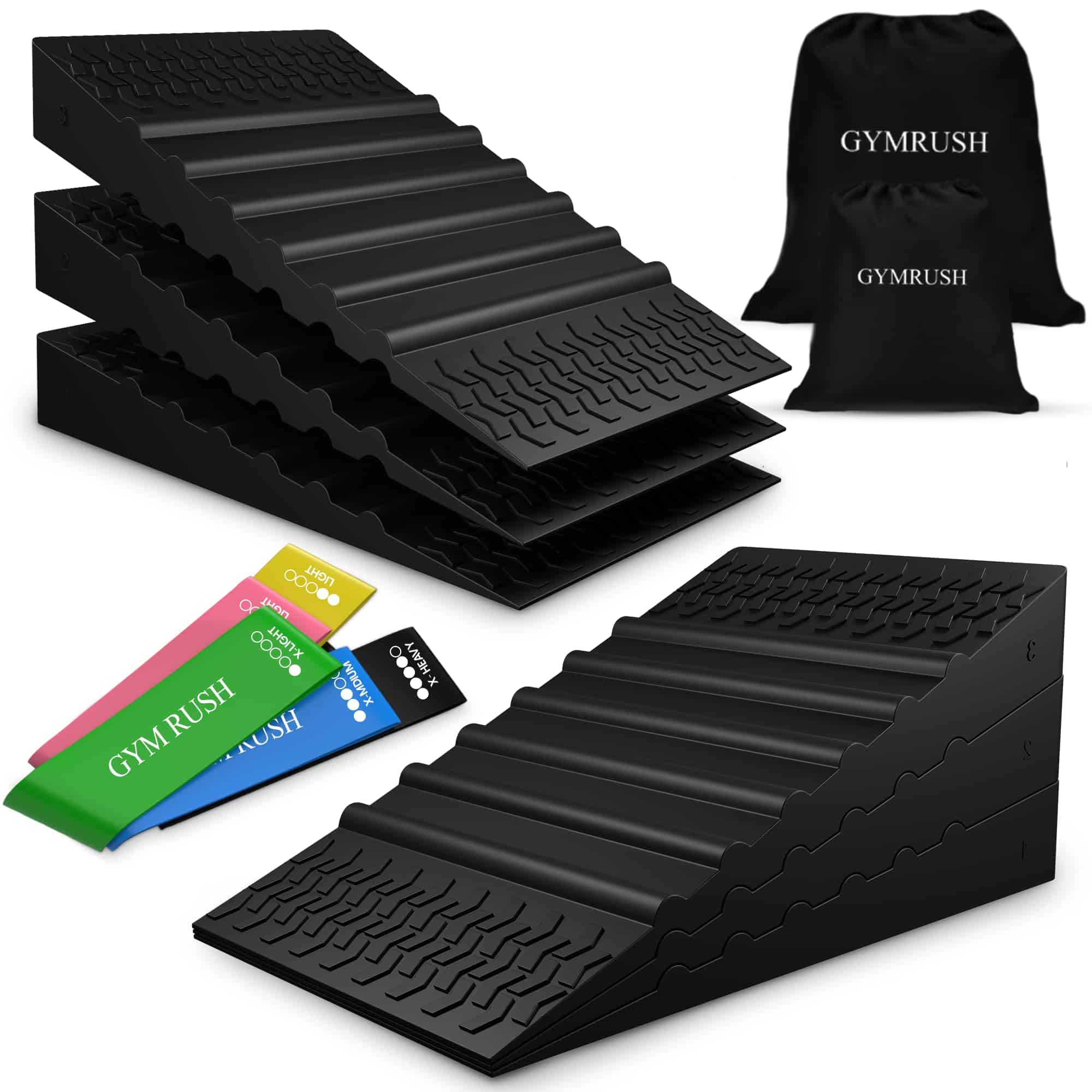 Bloque Cuña de Sentadillas 6PCS Bandas de Resistencia 5PCS,