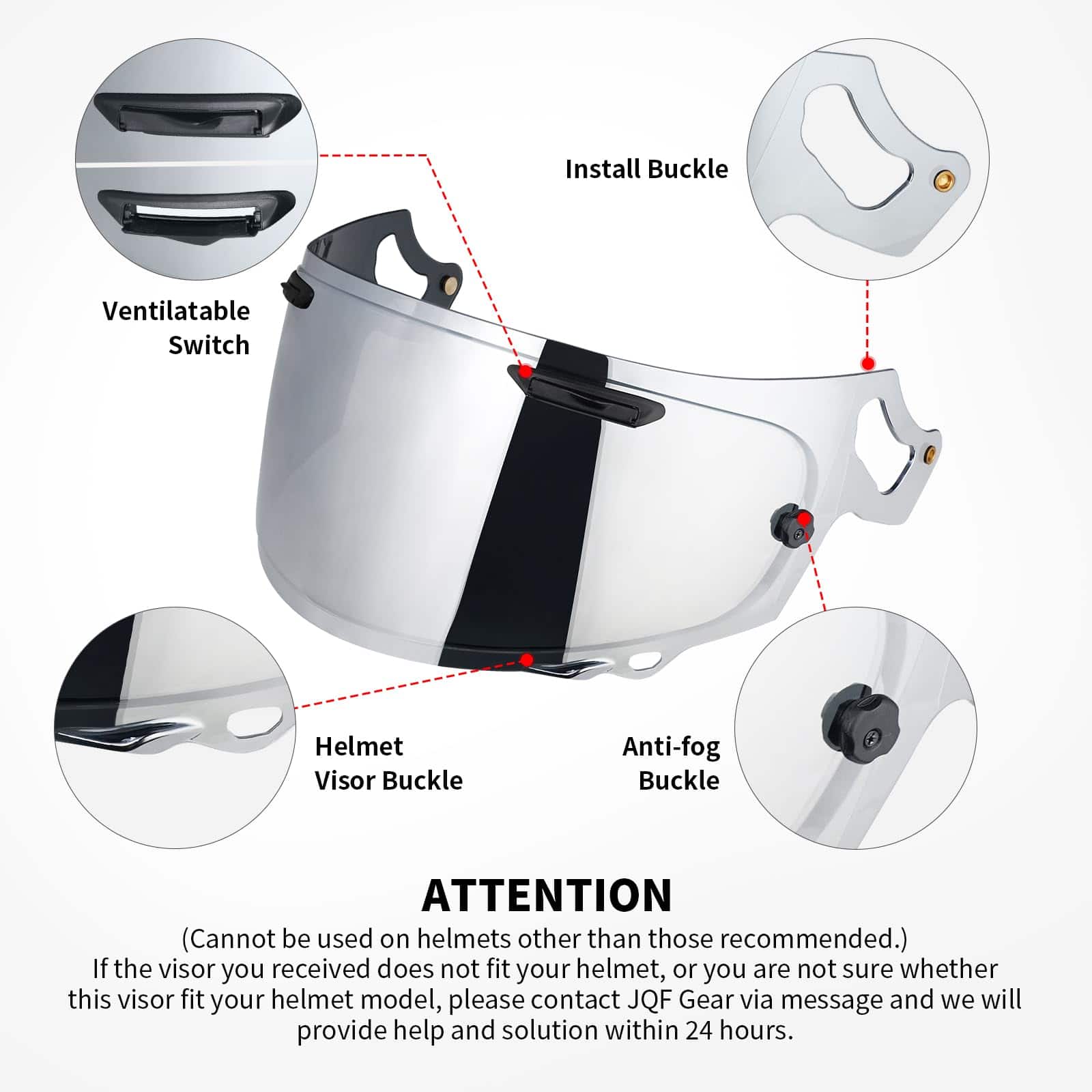 Visera de Casco para Casco Completo Compatible con - Imagen 4