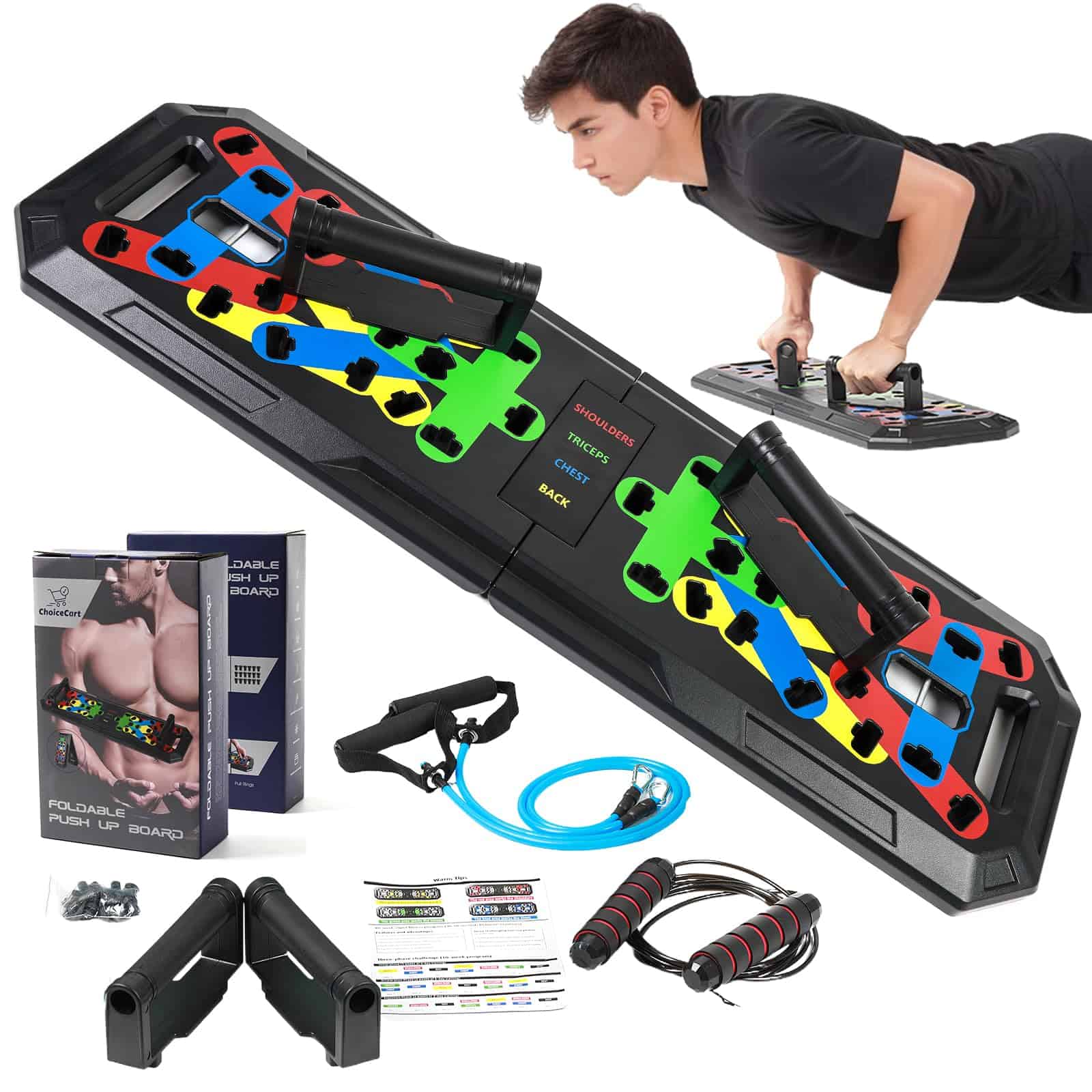Tablero de Flexiones Ultimate 20-en-1 con Accesorios -