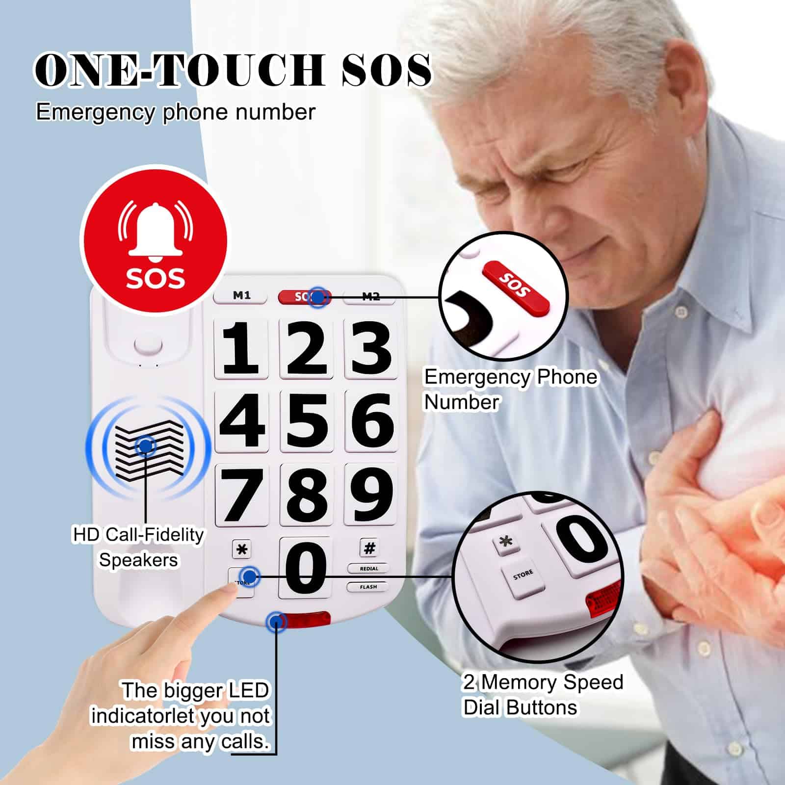 Teléfonos fijos Excelltel para personas mayores, - Imagen 5