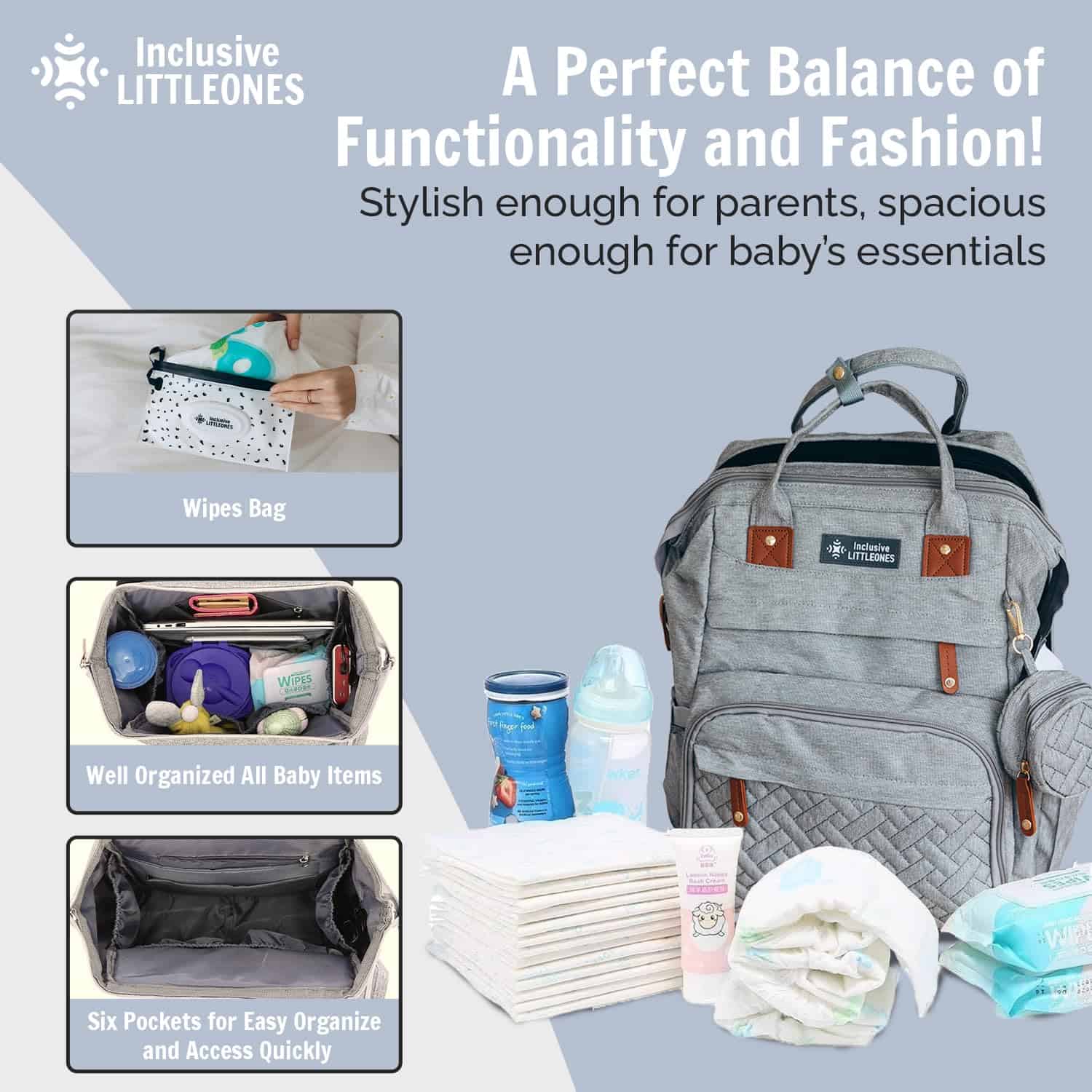 Mochila Cambiadora de Pañales con Estación de Cambio para - Imagen 3