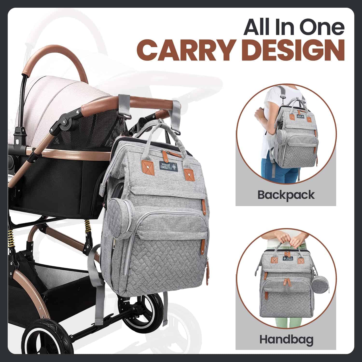 Mochila Cambiadora de Pañales con Estación de Cambio para - Imagen 9