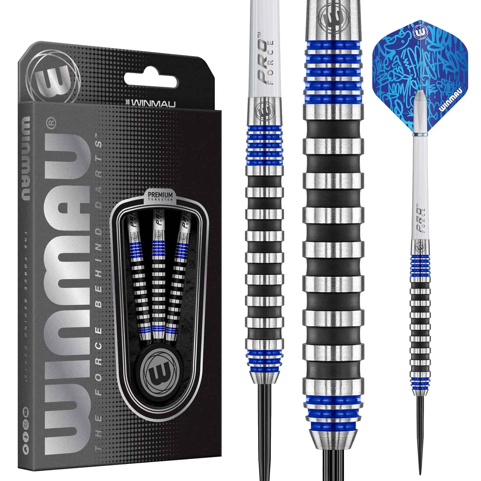 Set de Dardos Profesionales Winmau Advance 500 Series Azul