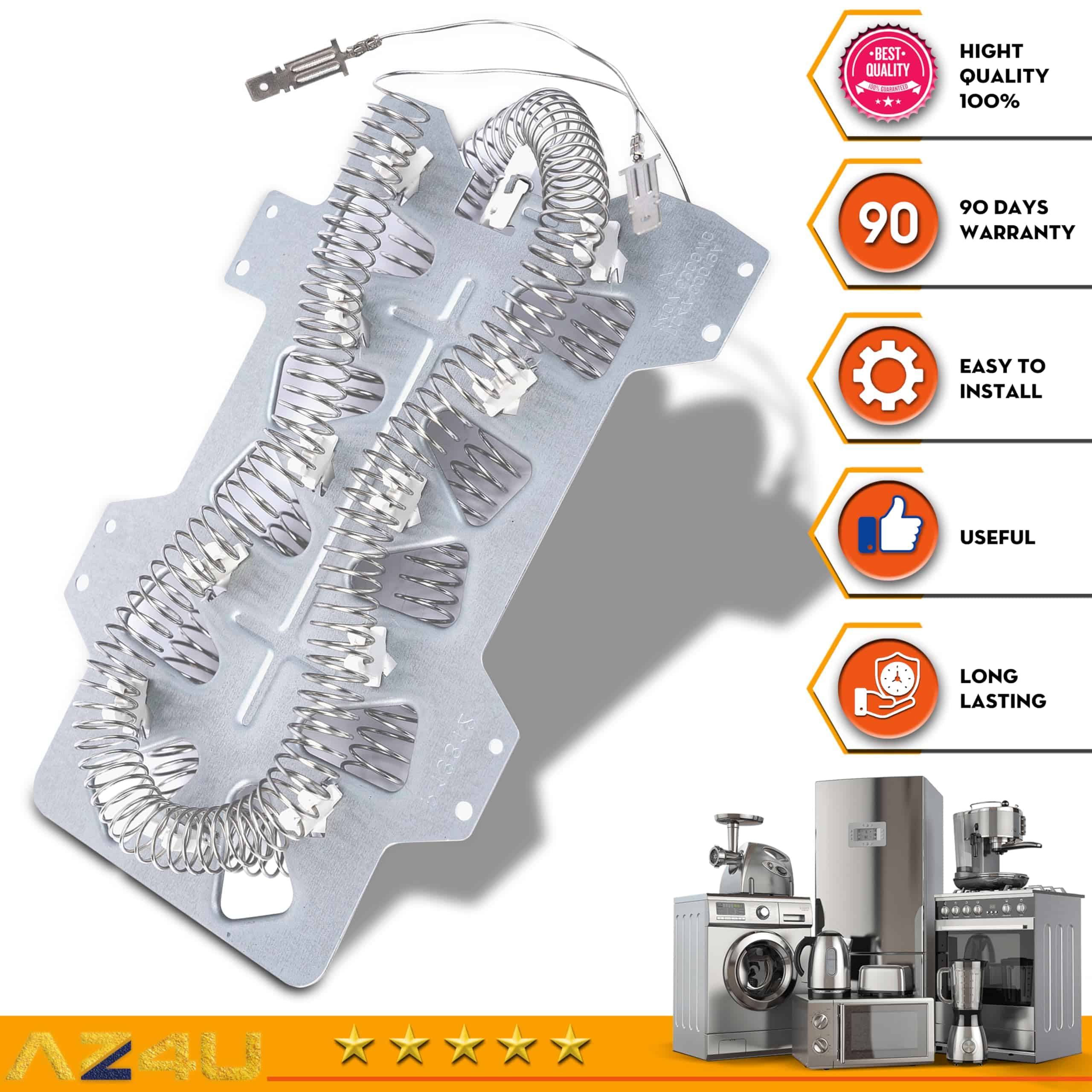 2Pc Elemento Calefactor de Secadora de Reemplazo para - Imagen 10