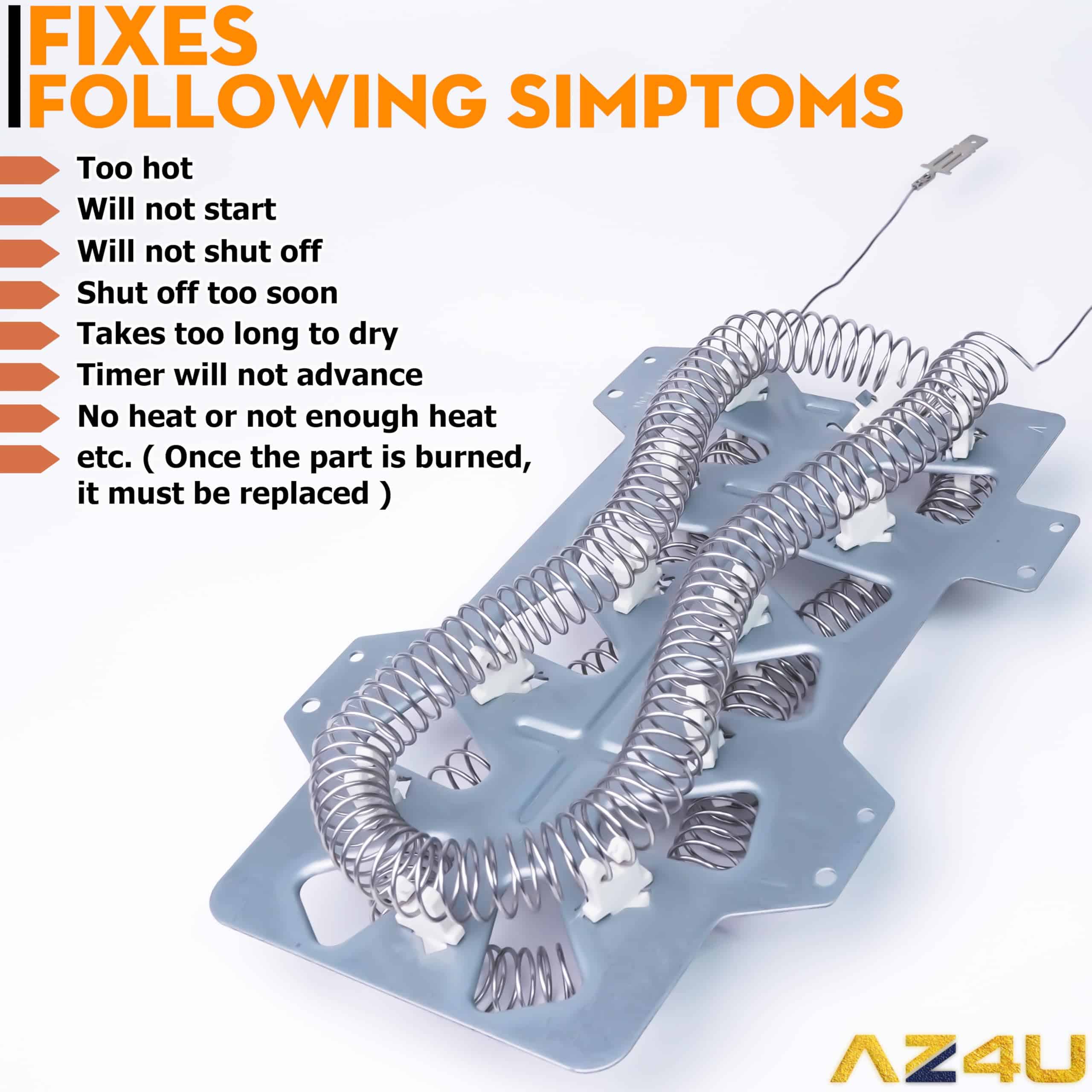 2Pc Elemento Calefactor de Secadora de Reemplazo para - Imagen 5