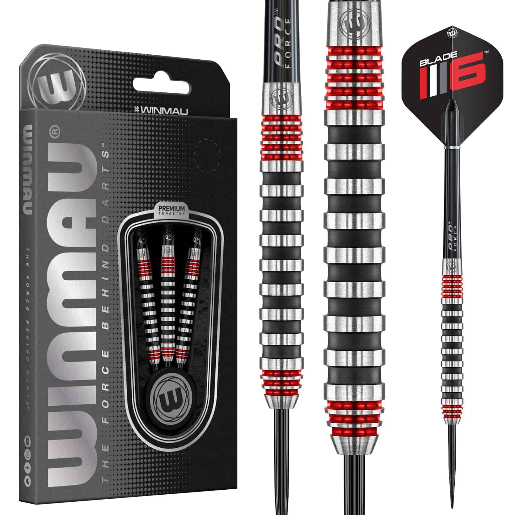 Juego de Dardos Profesionales Winmau -Rojo