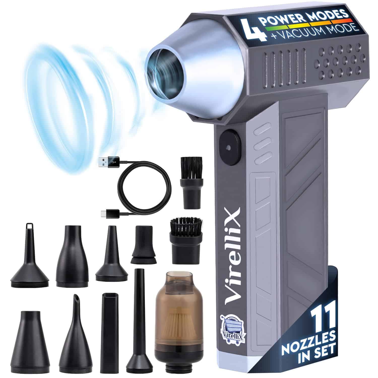 Soplador de Aire Eléctrico y Aspiradora para Computadora,