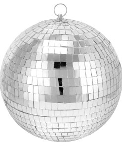 QWORK 10" Disco Mirror Ball - Bola de discoteca plateada