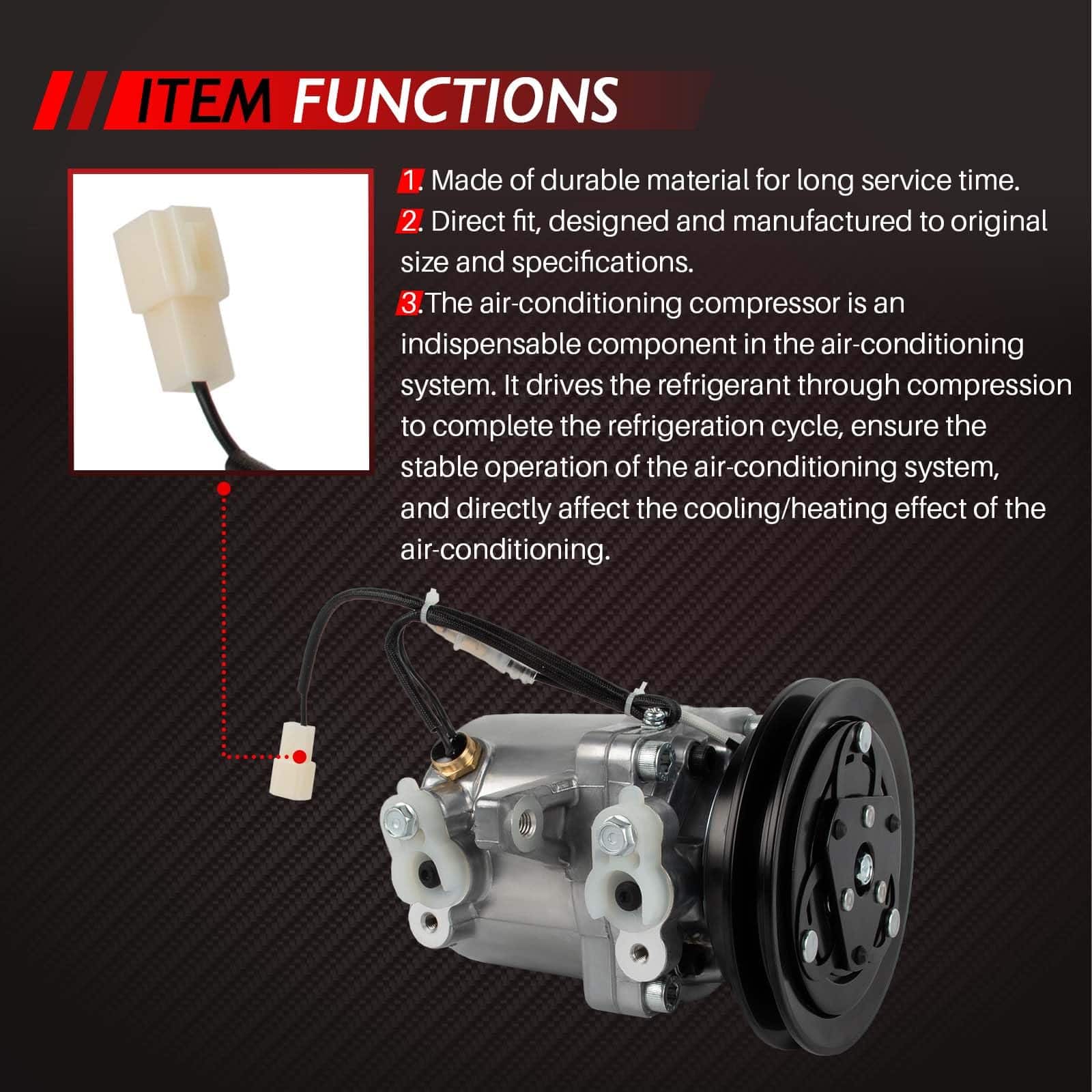 Compresor de Aire Acondicionado Merautop SJ RD451-93900 - Imagen 7