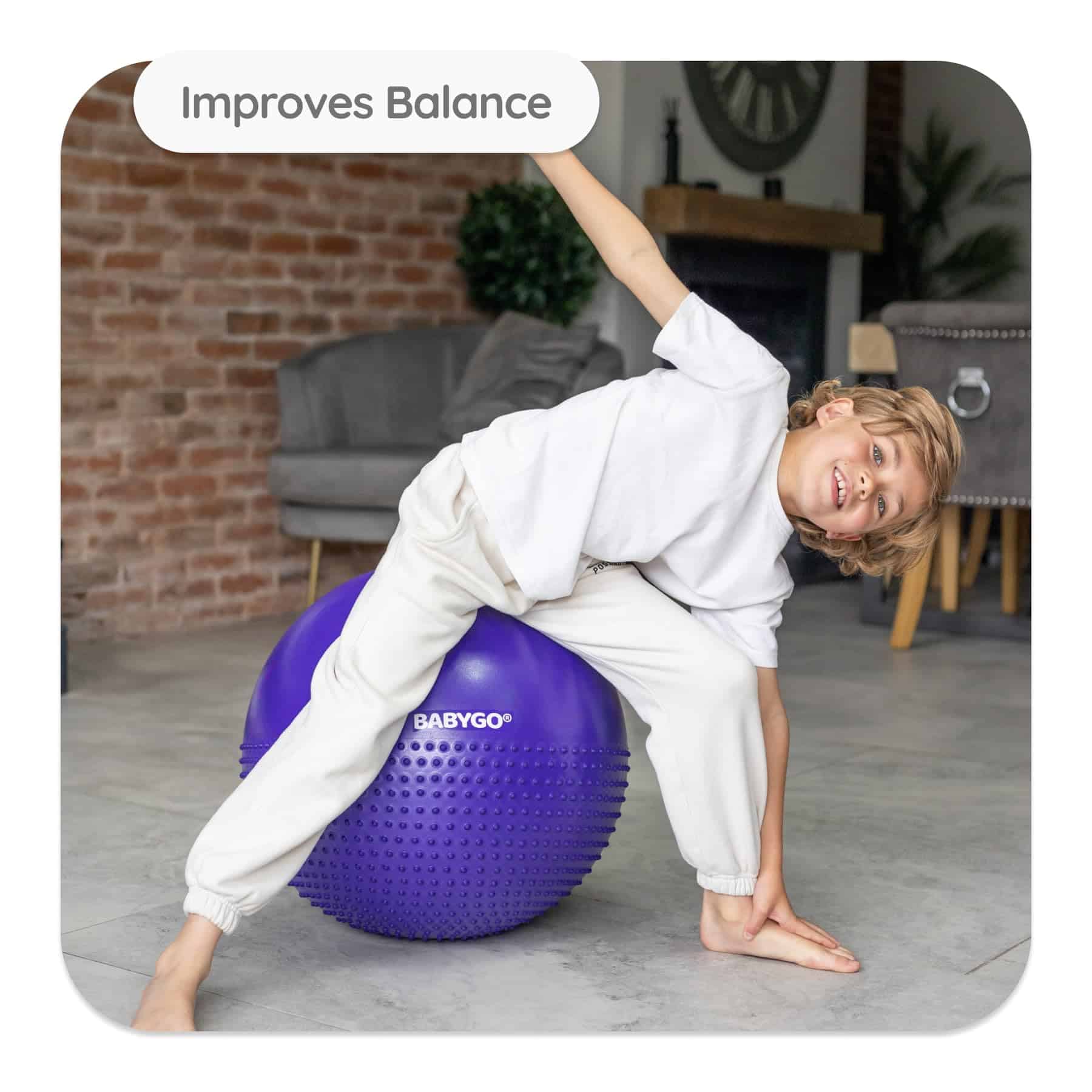 Pelota de Ejercicio Sensorial BABYGO | Pelota -Morada - Imagen 9