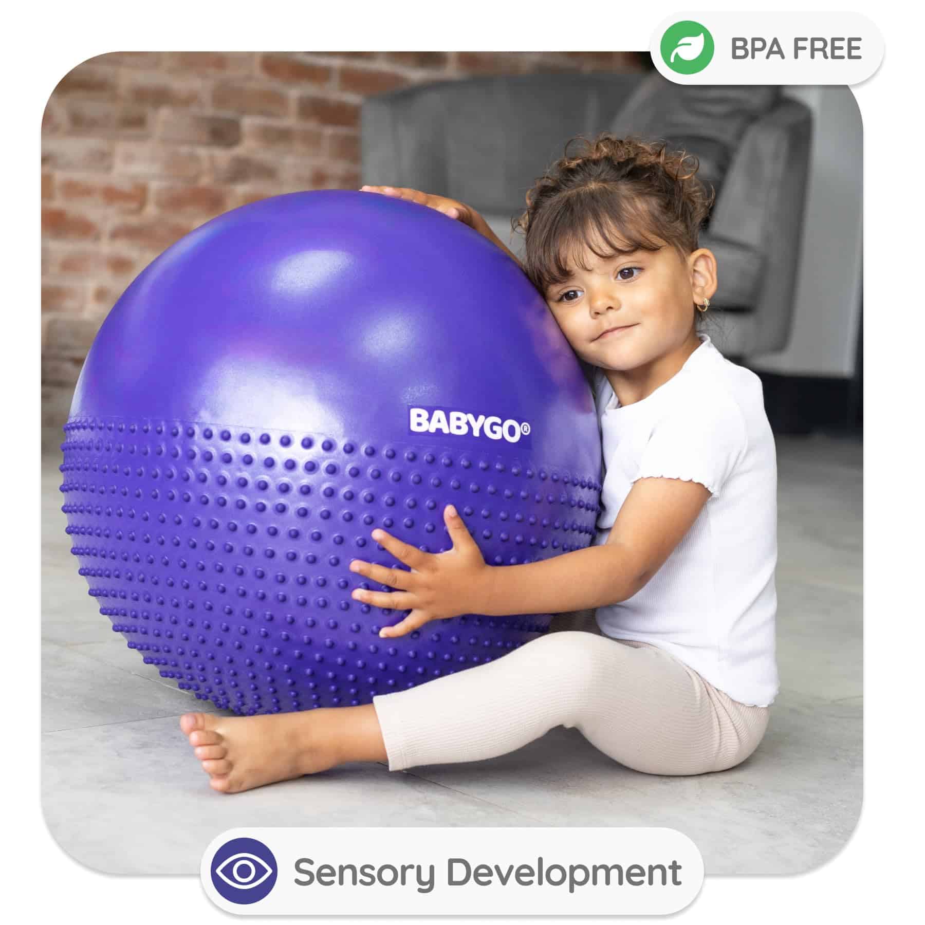 Pelota de Ejercicio Sensorial BABYGO | Pelota -Morada - Imagen 3