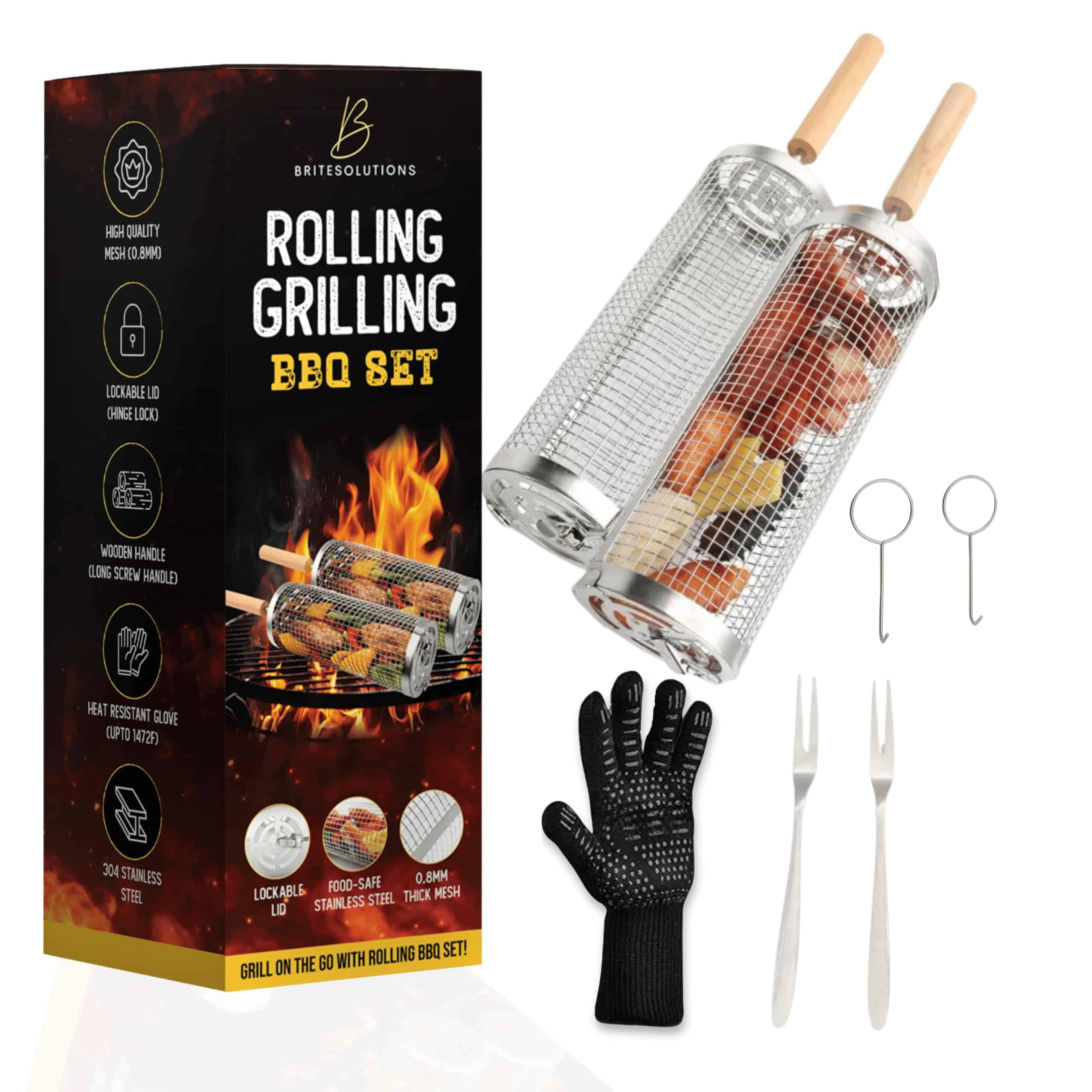 Canastas de parrilla apilables con cerradura para parrilla