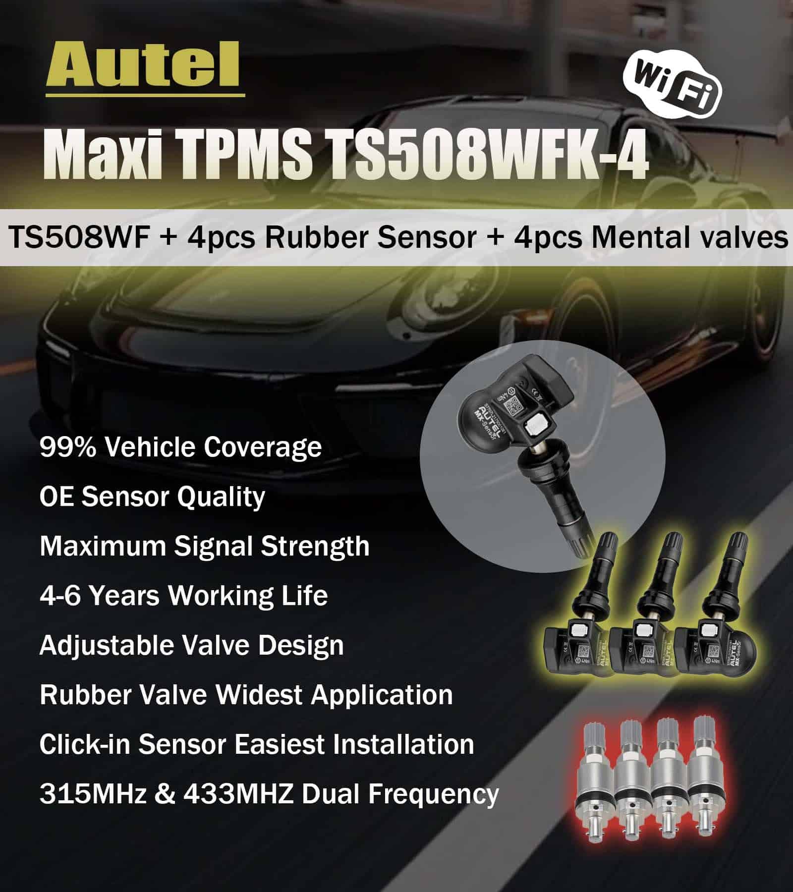 Autel MaxiTPMS TS508WFK-4 TS508WF con 4 sensores MX + 4 - Imagen 3