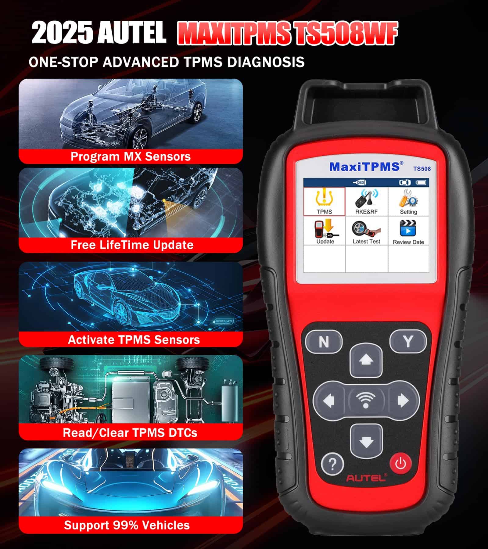 Autel MaxiTPMS TS508WFK-4 TS508WF con 4 sensores MX + 4 - Imagen 5