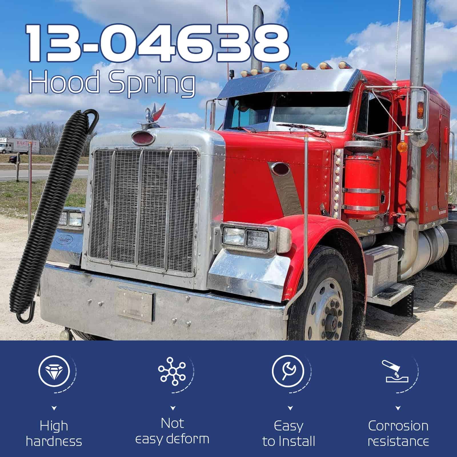 Resorte de capó 13-04638 compatible con Peterbilt 379 357 - Imagen 5