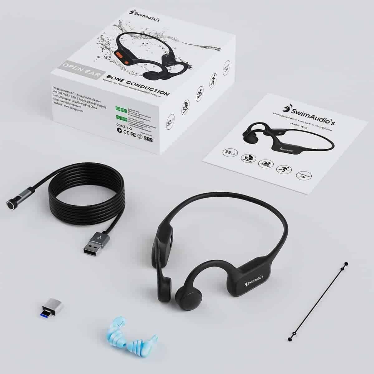 Audífonos para nadar Swimaudios, IP68 Sumergibles, - Imagen 10