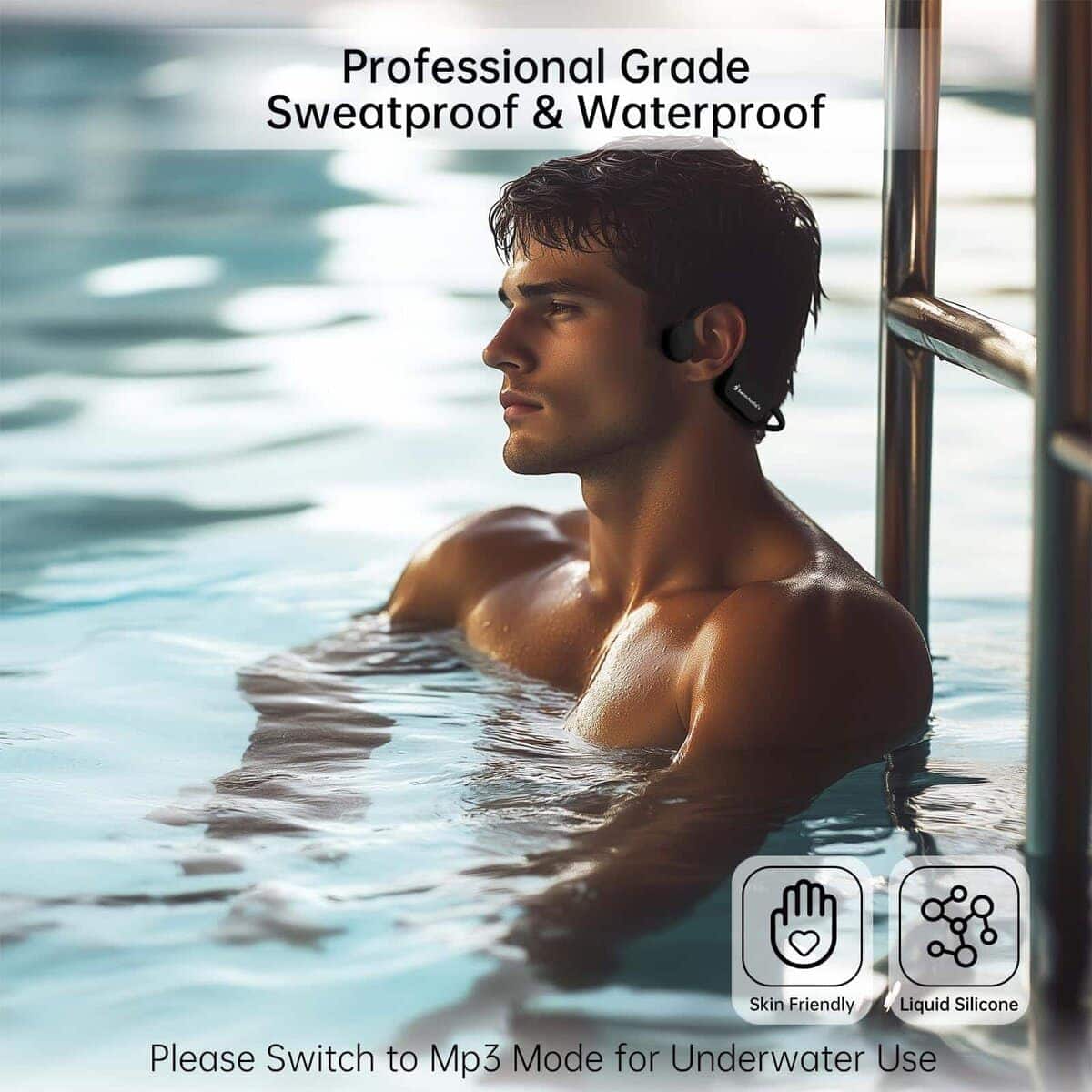 Audífonos para nadar Swimaudios, IP68 Sumergibles, - Imagen 4
