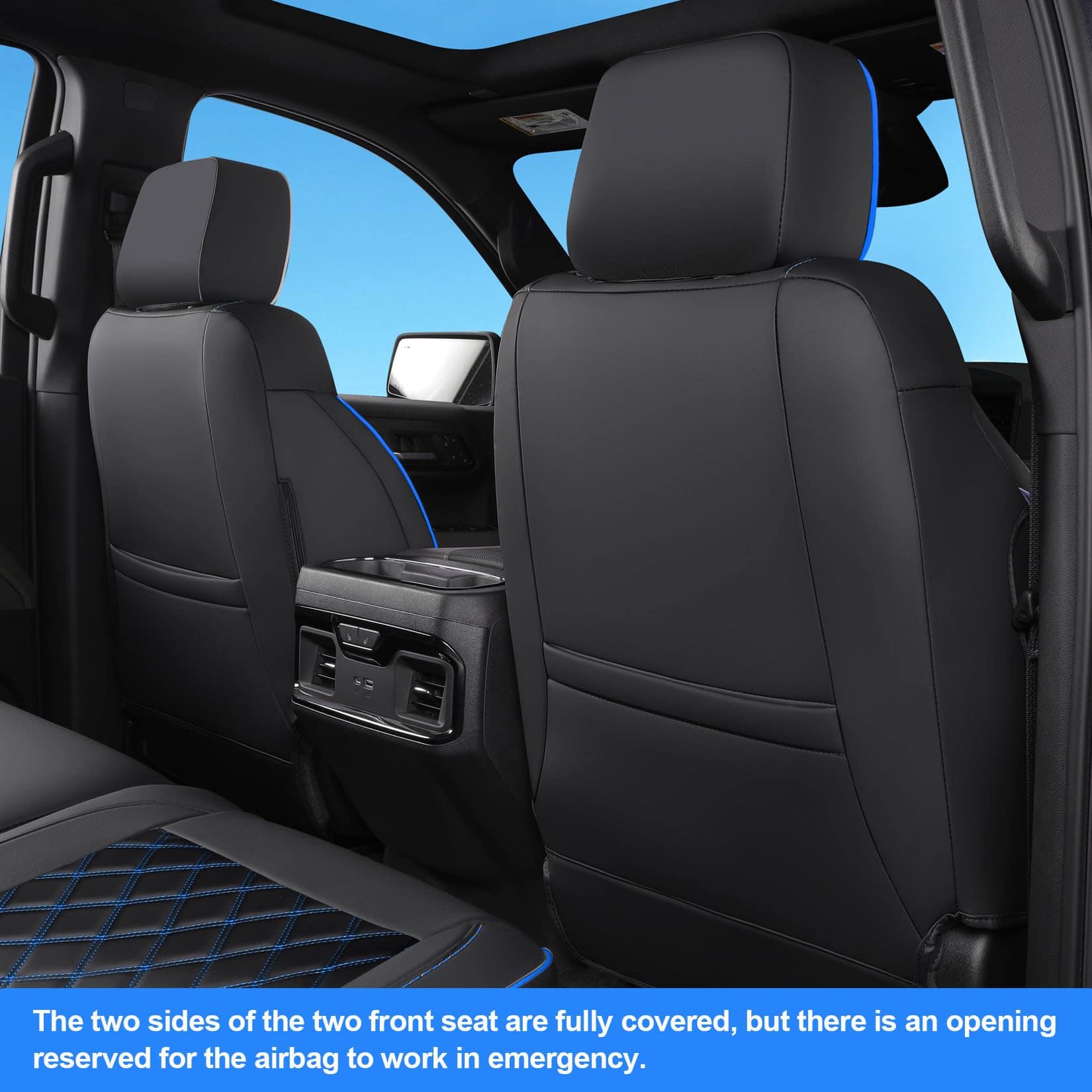 Cubiertas de Asiento TANDI Custom Fit -Negro con Detalles en - Imagen 4