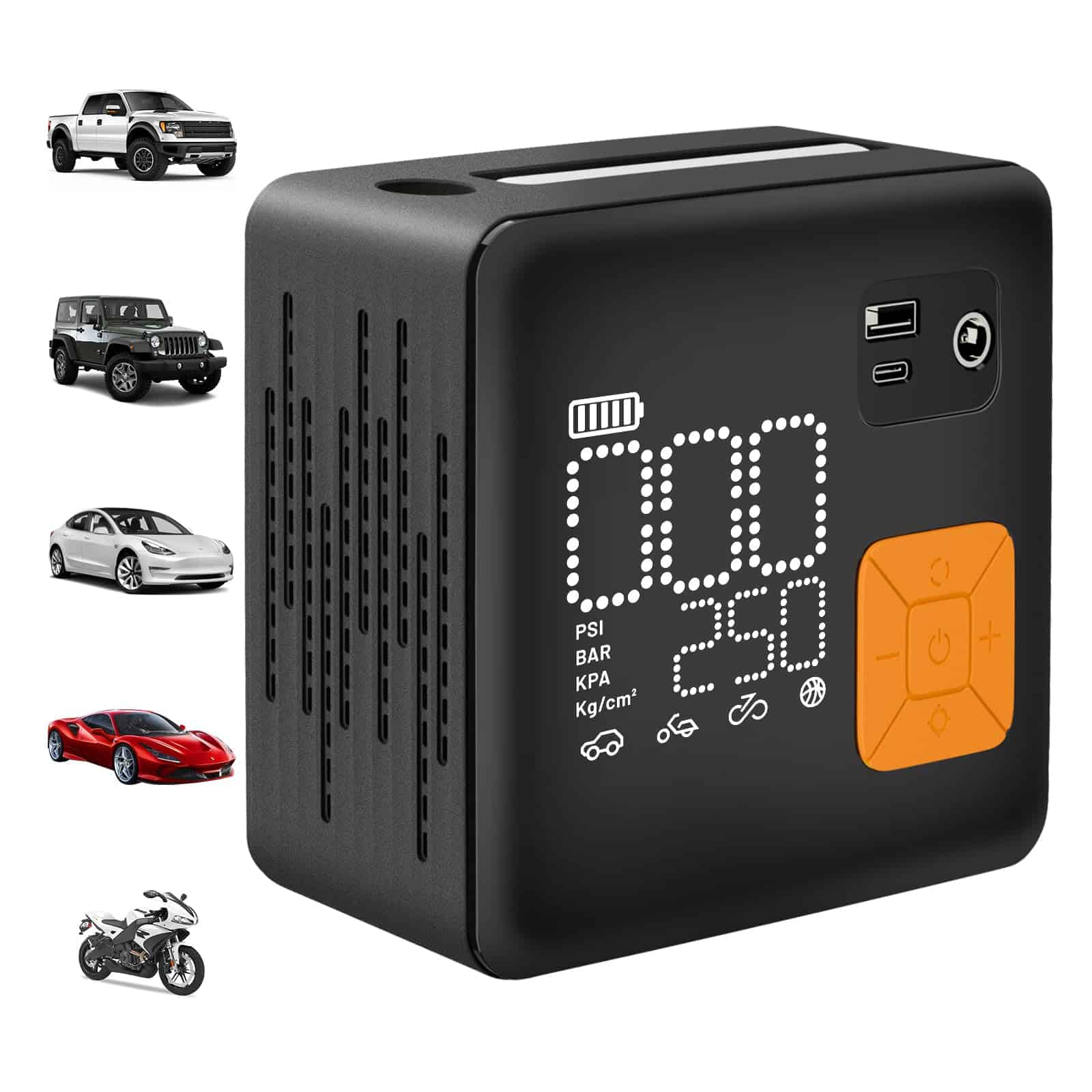 Inflador de neumáticos Compresor de aire portátil, 3X