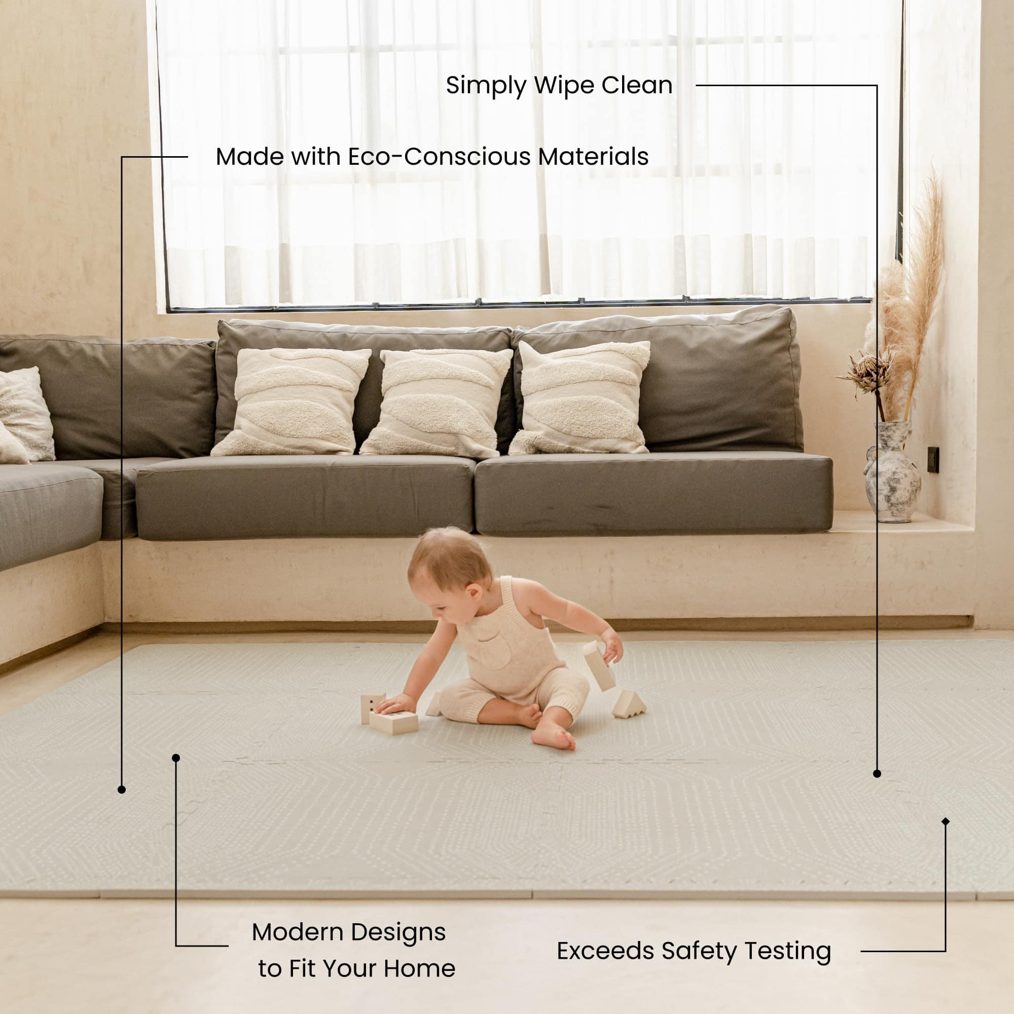 Tapete de Juego Toddlekind - Tapete de espuma -Crema - Imagen 5