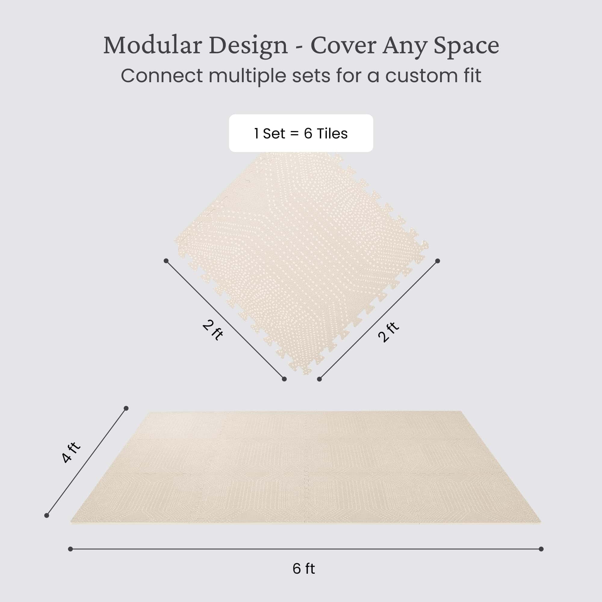 Tapete de Juego Toddlekind - Tapete de espuma -Crema - Imagen 4