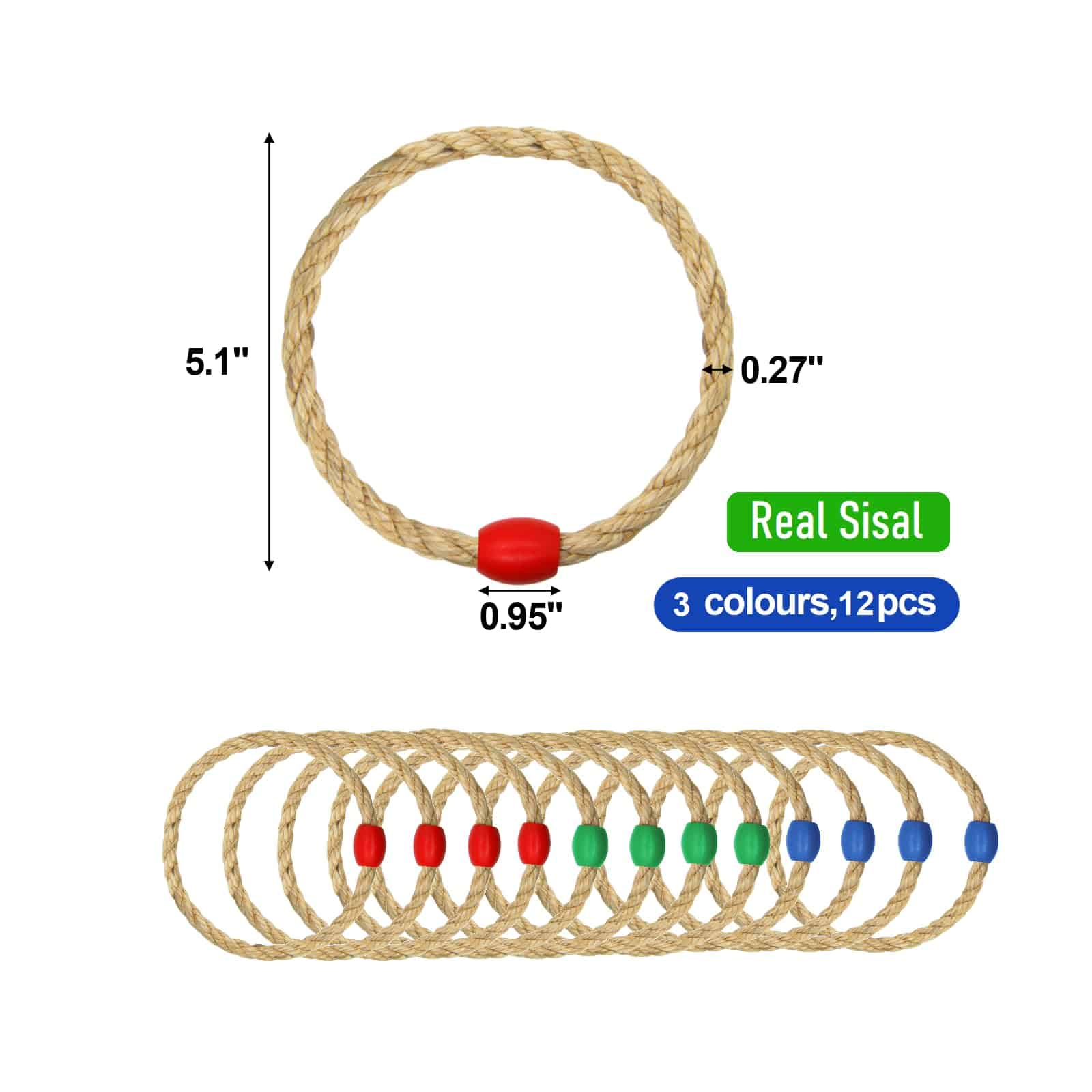 Juego de Anillos de Cuerda Sisal Repuesto - Pack de 12 para - Imagen 7