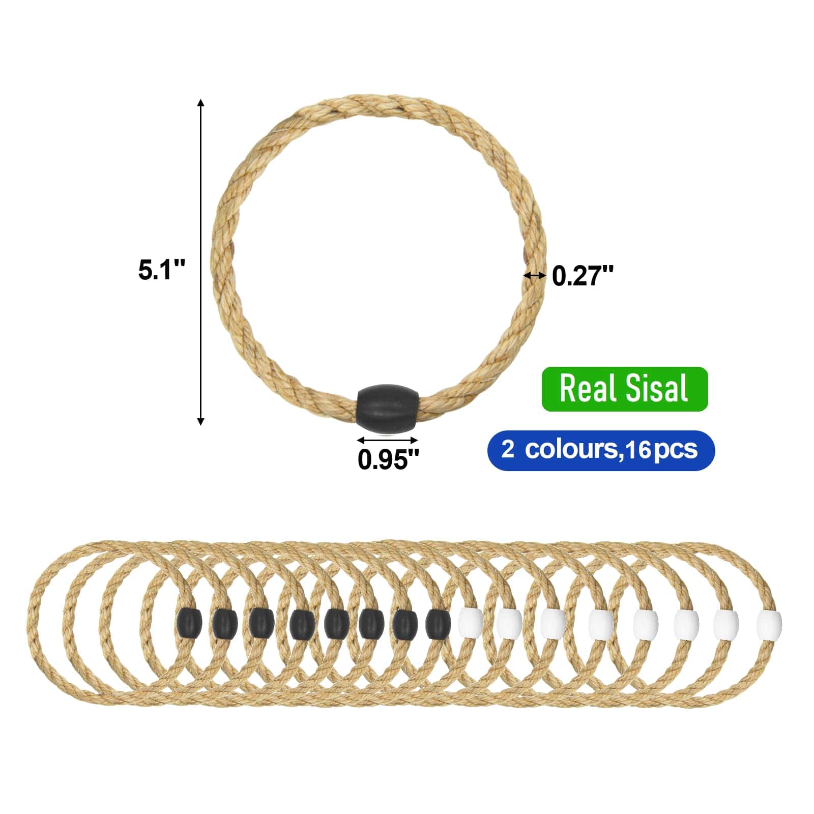 16 Pack Sisal Rope Ring Toss Game Piezas de Repuesto para - Imagen 7