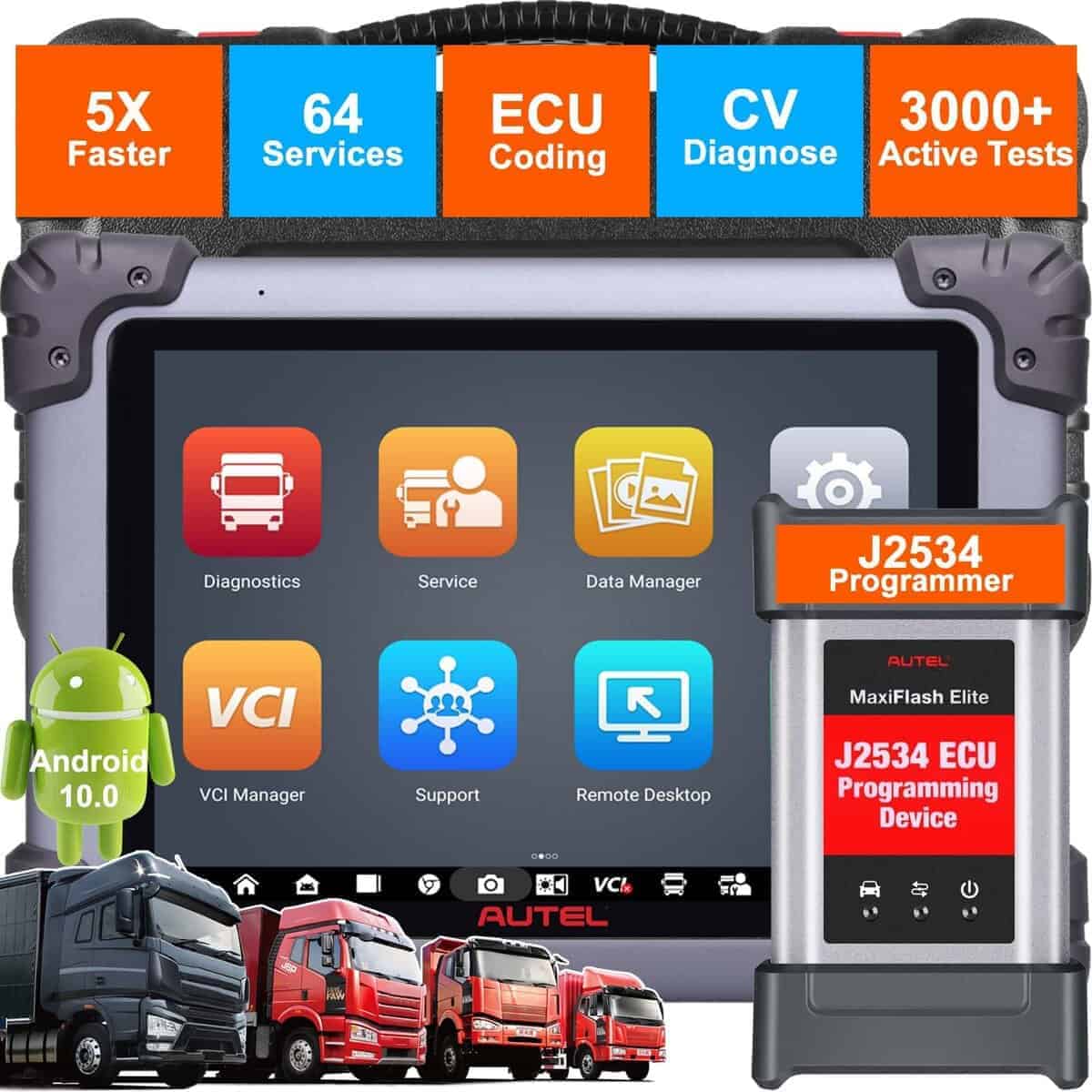 Autel MaxiSYS MS908CV II Escáner de camiones pesados,