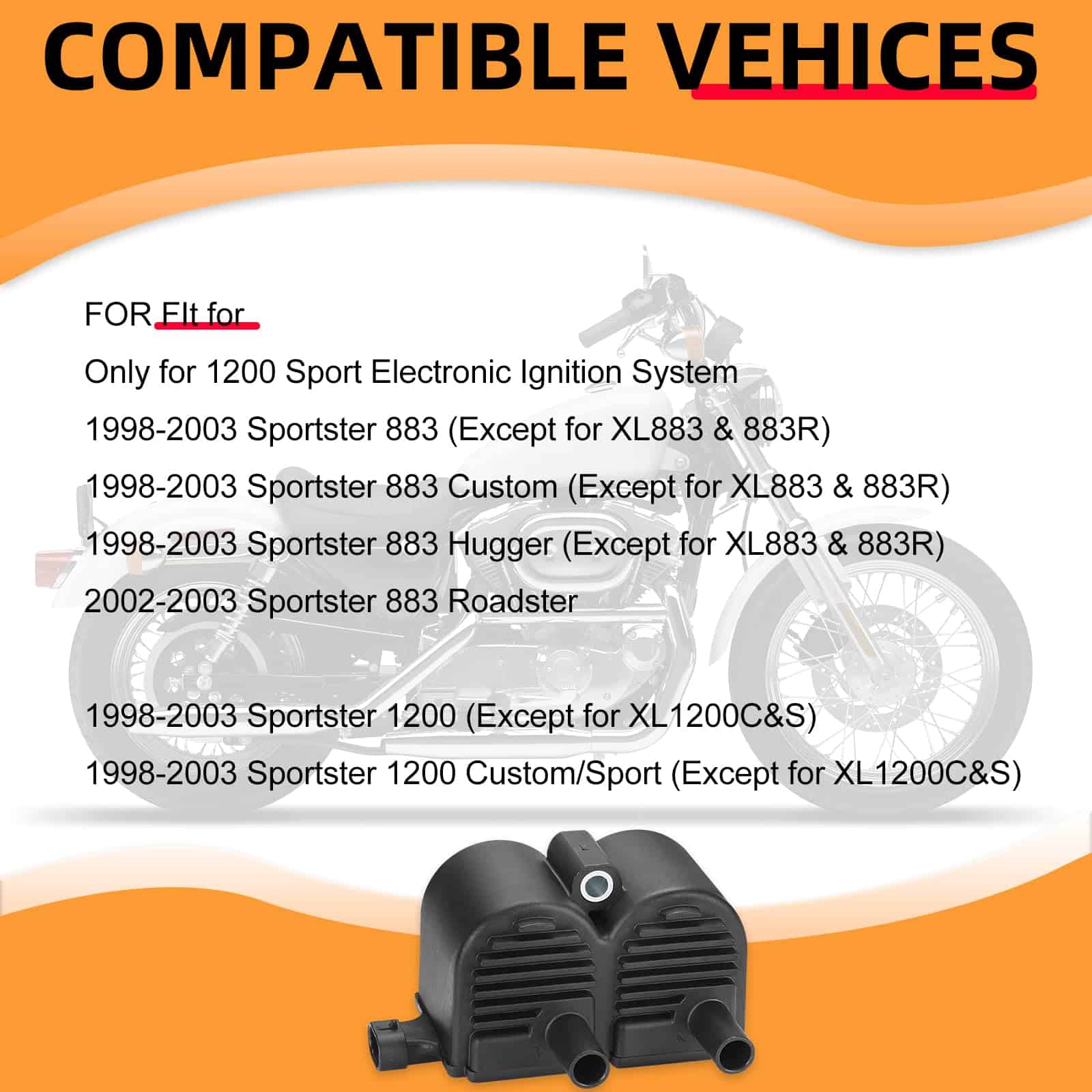 Bobina de Encendido de Doble Fuego para Sportster 883 1200 - Imagen 3