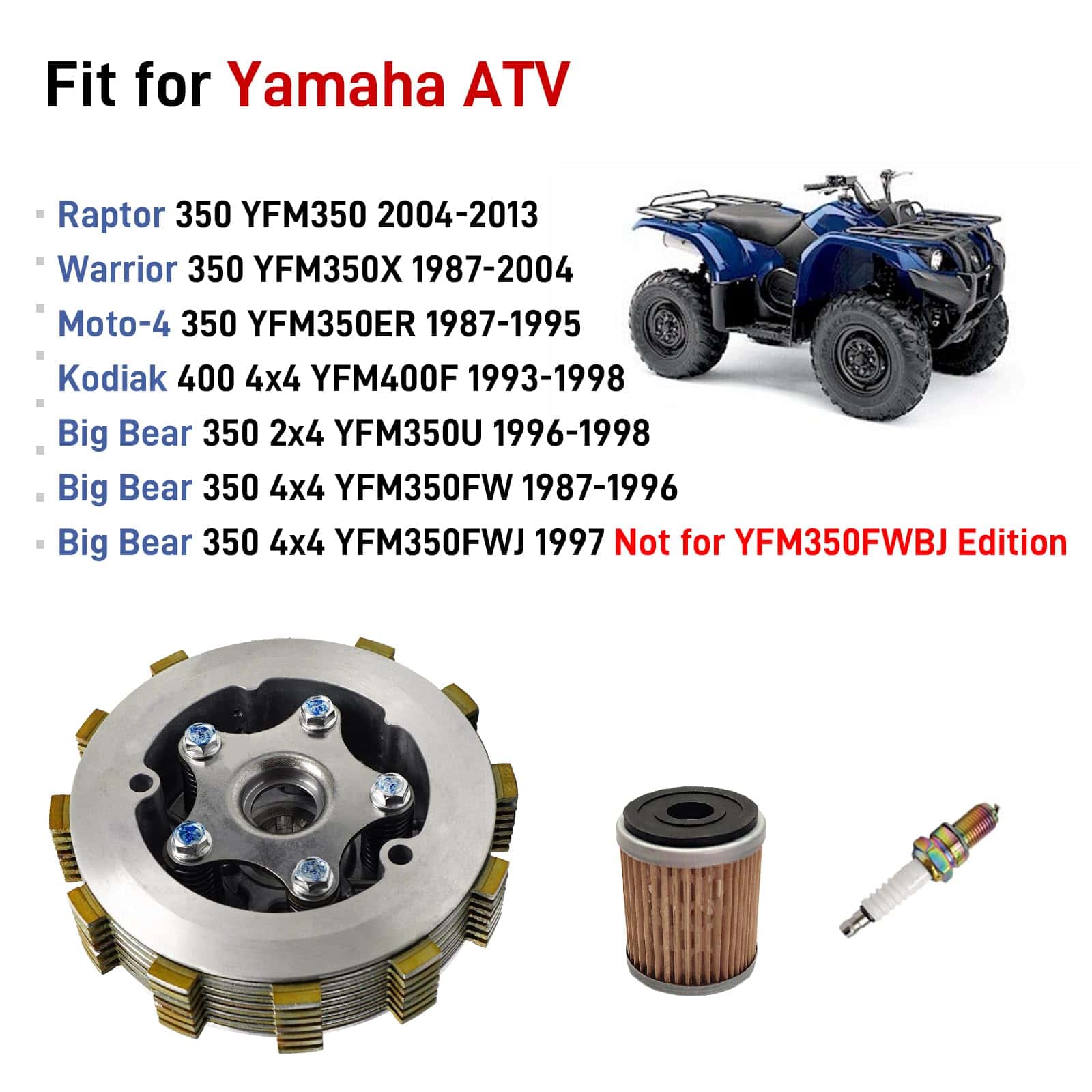 Kit de Embrague para Yamaha Warrior 350 1987-2004 Big Bear - Imagen 5