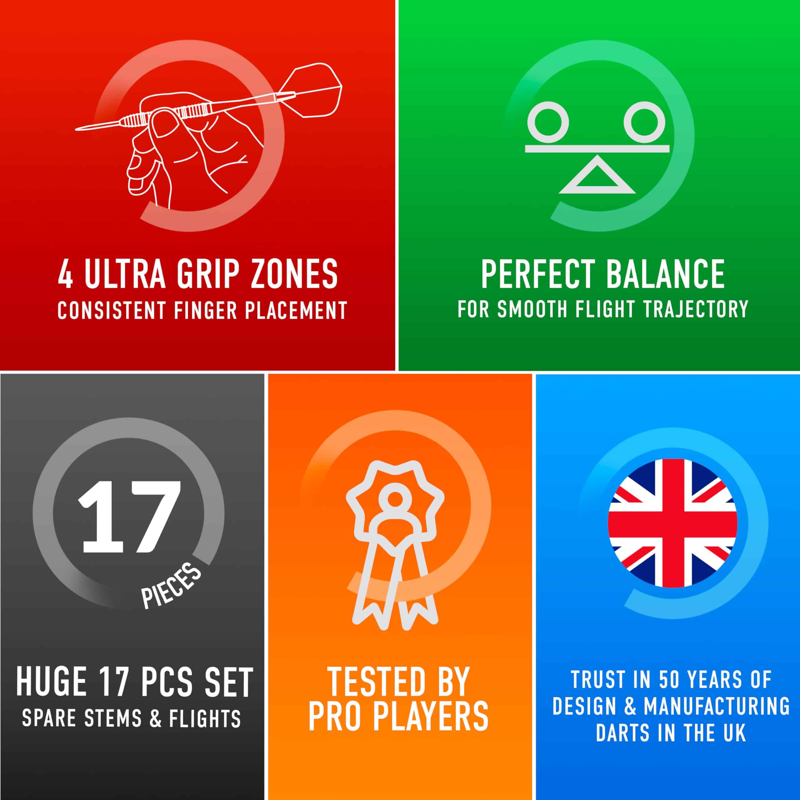 Set de Dardos Harrows Caliber de Punta -Negro - Imagen 6