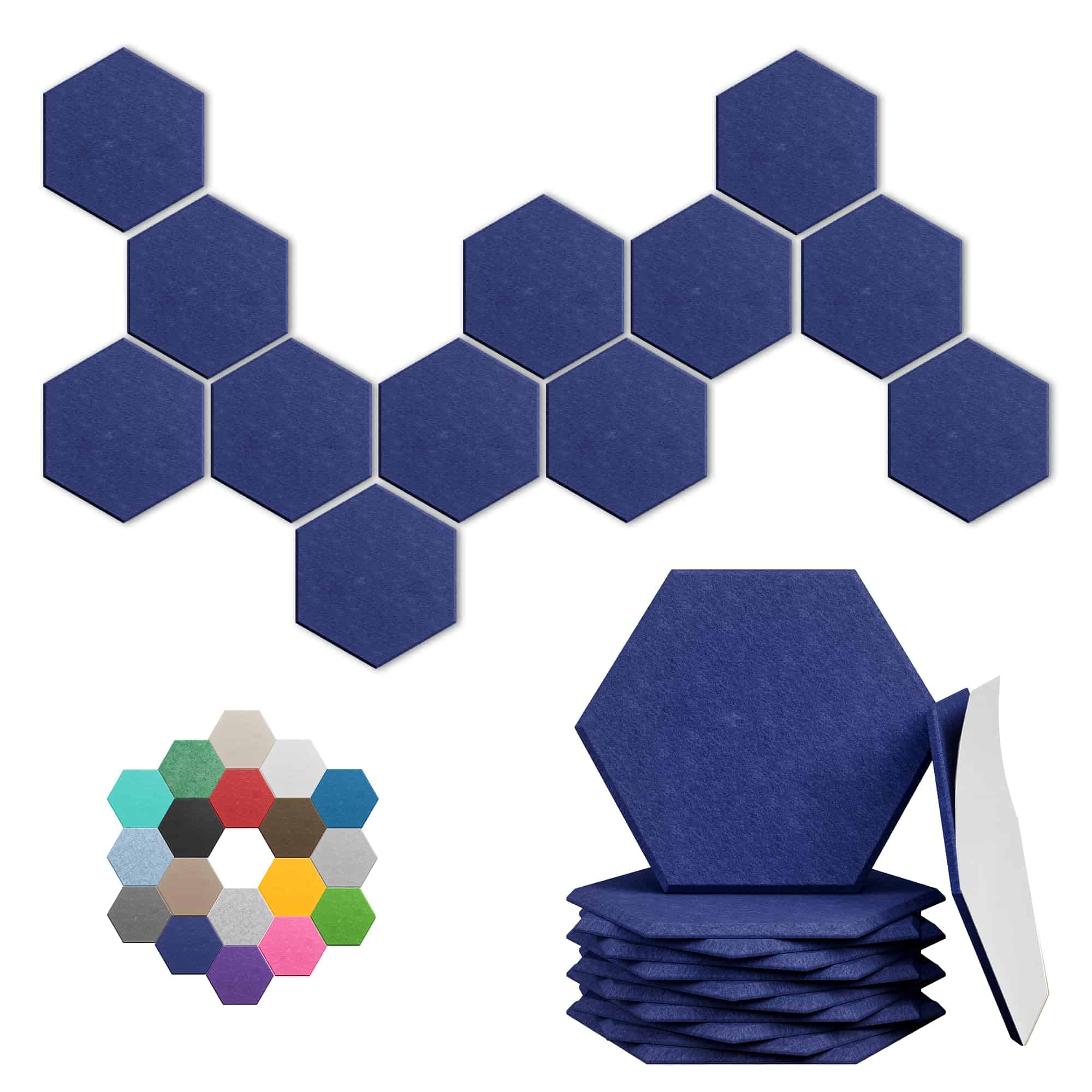 Paneles Acústicos Hexagonales- Pack de 18 Paneles