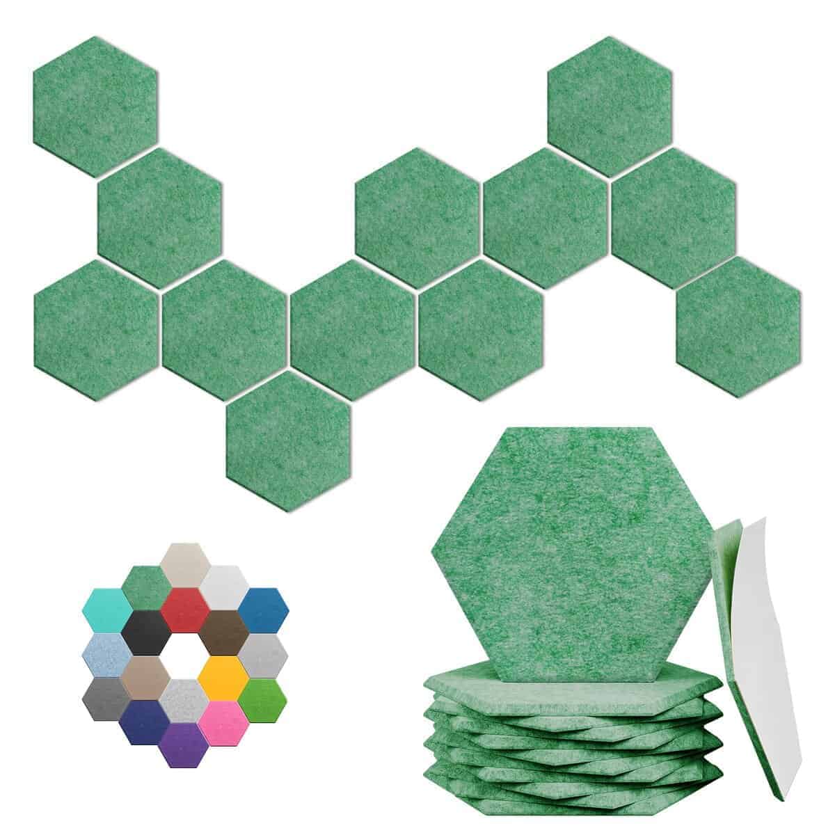 Paneles Acústicos Hexagonales- Paquete de -Verde Bosque