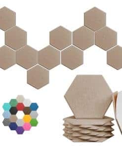 Paneles Acústicos Hexagonales - Pack -Camel Oscuro