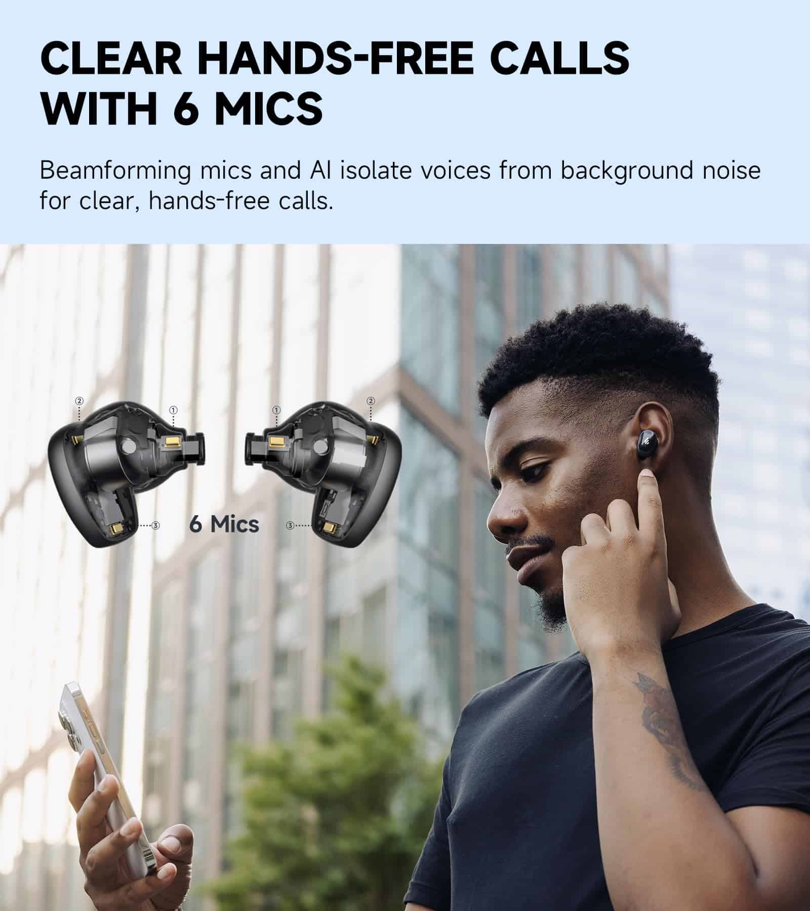 Auriculares inalámbricos híbridos con cancelación activa de - Imagen 5