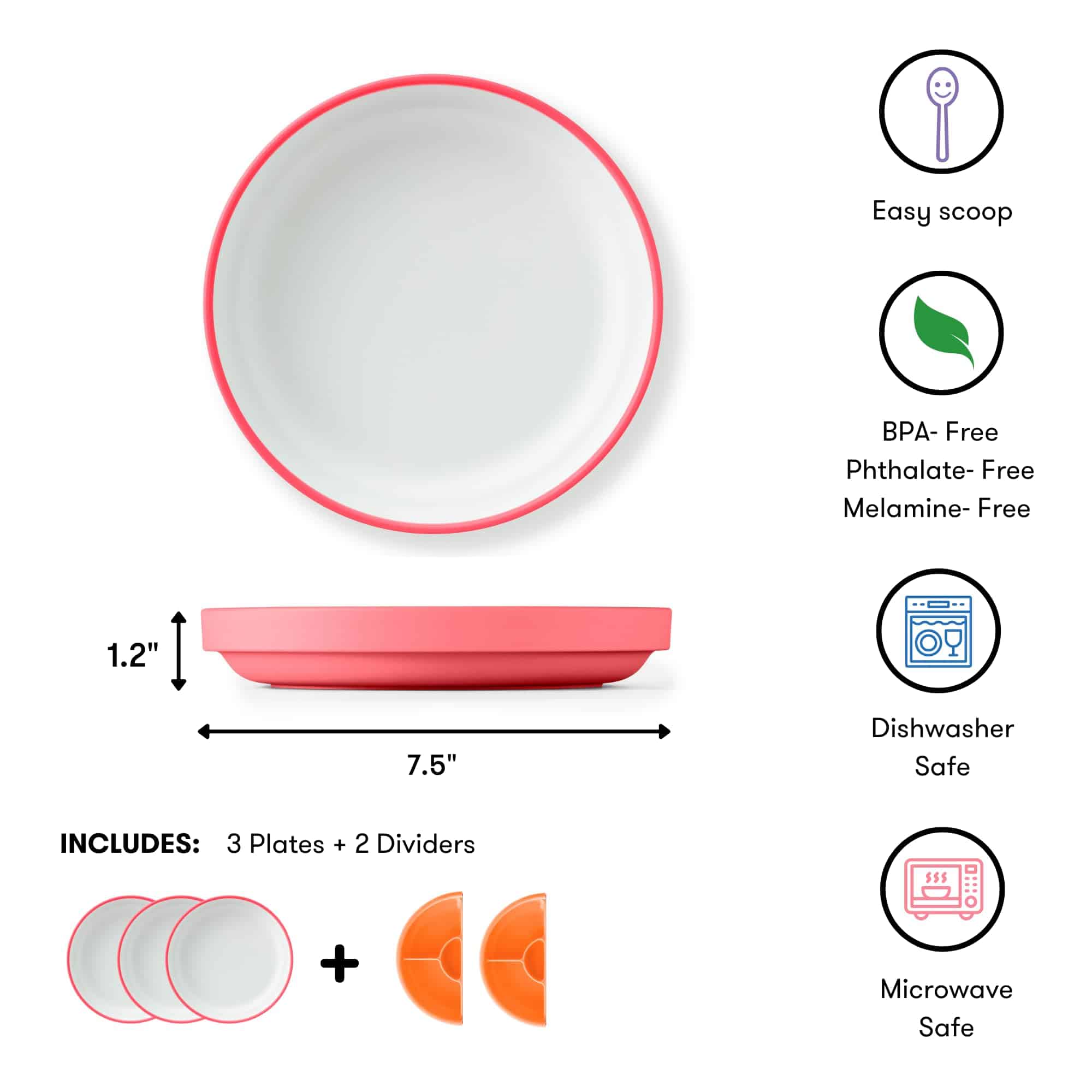 Platos Omie� Easy Scoop para Niños | Diseño -Rosa - Imagen 7