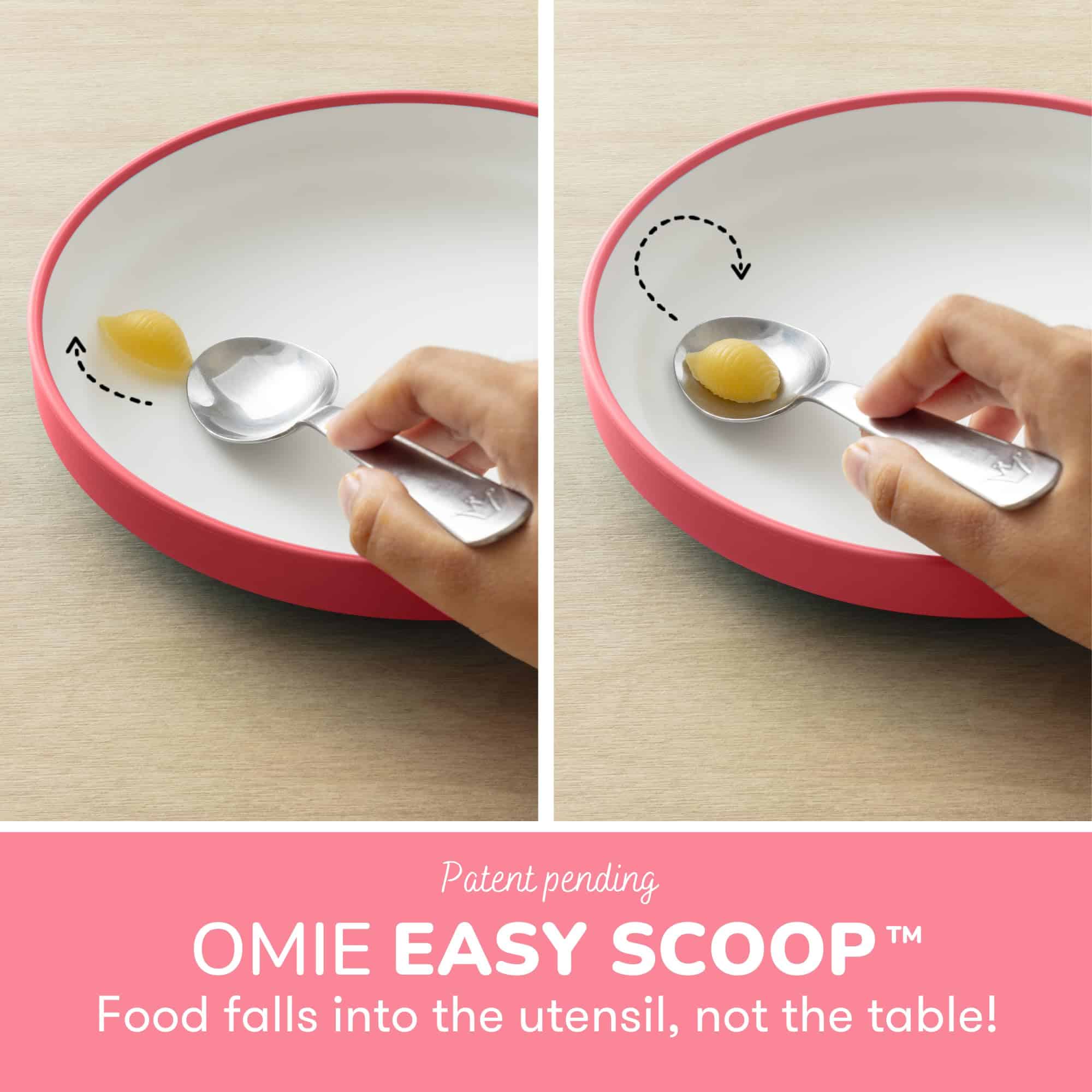 Platos Omie� Easy Scoop para Niños | Diseño -Rosa - Imagen 3