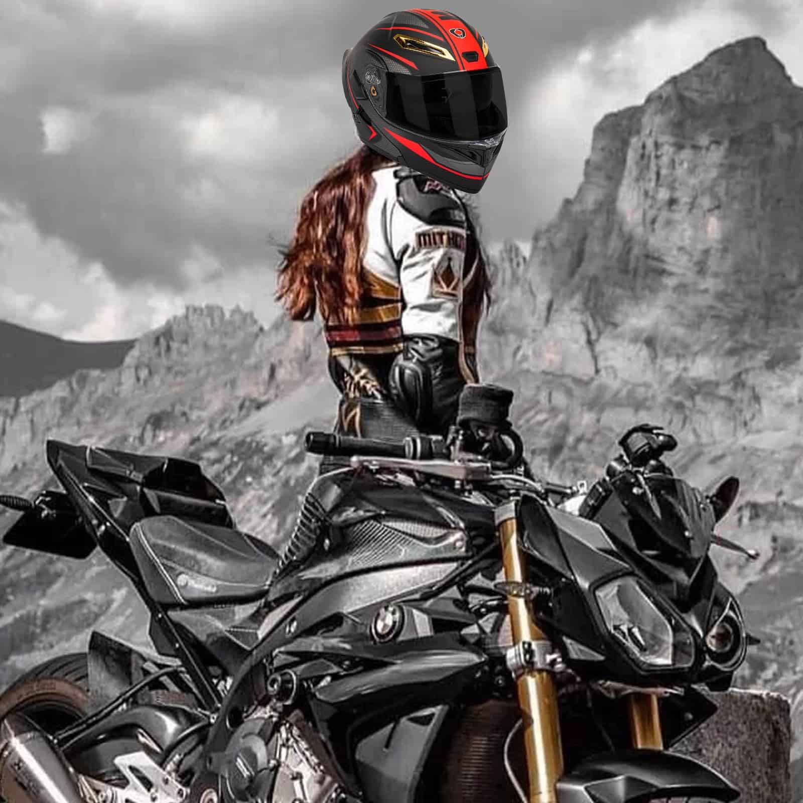 Casco de motocicleta modular Bluetooth DOT certificado Flip - Imagen 8