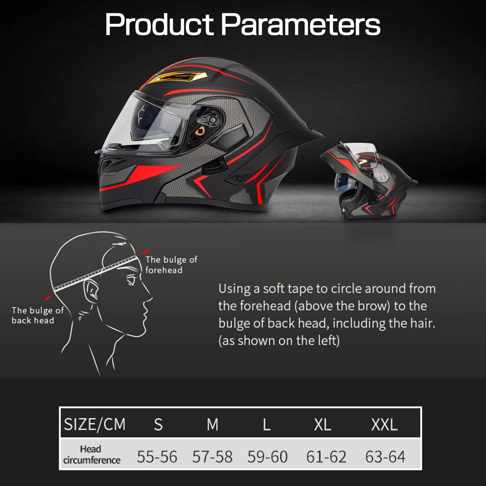 Casco de motocicleta modular Bluetooth DOT certificado Flip - Imagen 7
