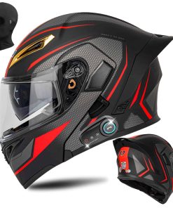 Casco de Motocicleta Modular Bluetooth con -Negro