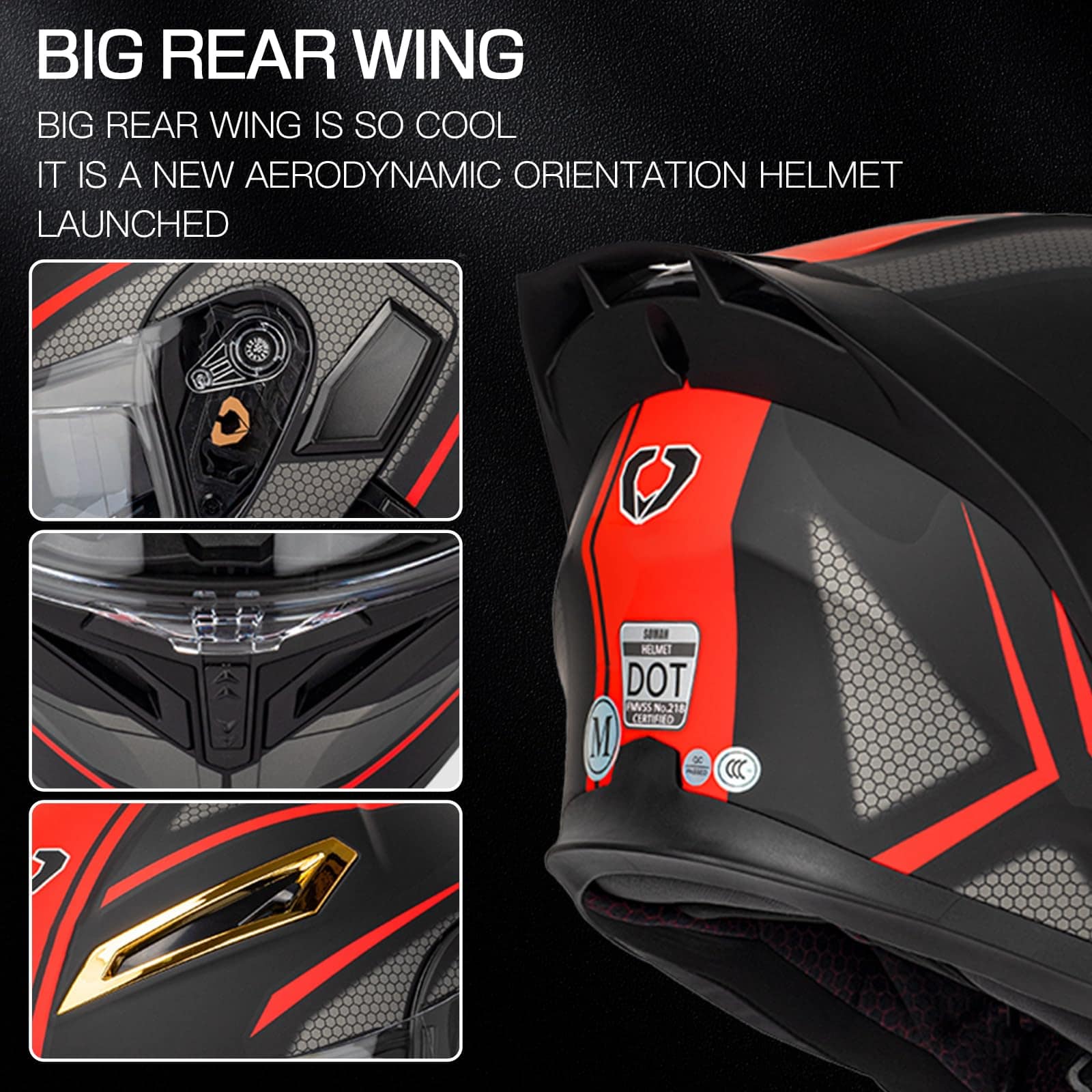 Casco de motocicleta modular Bluetooth DOT certificado Flip - Imagen 4