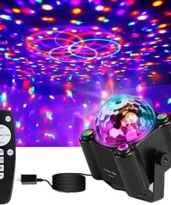 Luz Estroboscópica de Fiesta con Bola de Discoteca y Luz UV