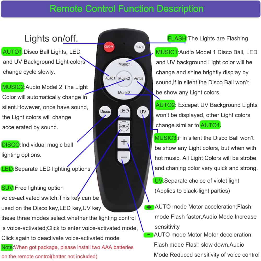 Luz Estroboscópica de Fiesta con Bola de Discoteca y Luz UV - Imagen 6