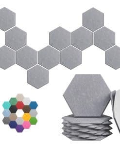 Paneles Acústicos Hexagonales - Paquete -Gris Ceniza