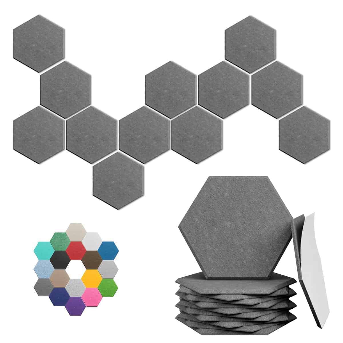 Paneles Acústicos Hexagonales-12 Unidades Paneles