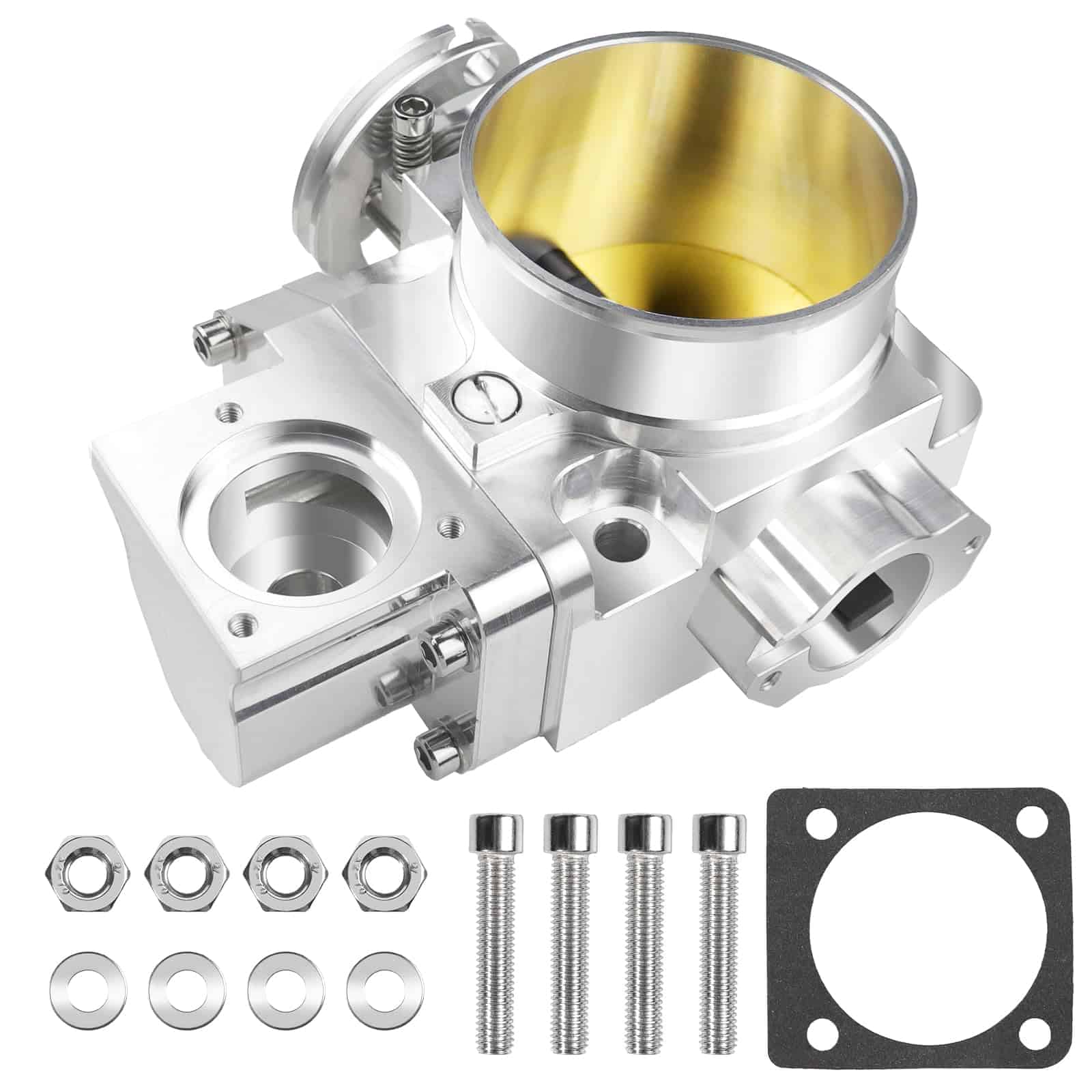 Cuerpo del acelerador de aluminio plateado LOREADA de 70 mm