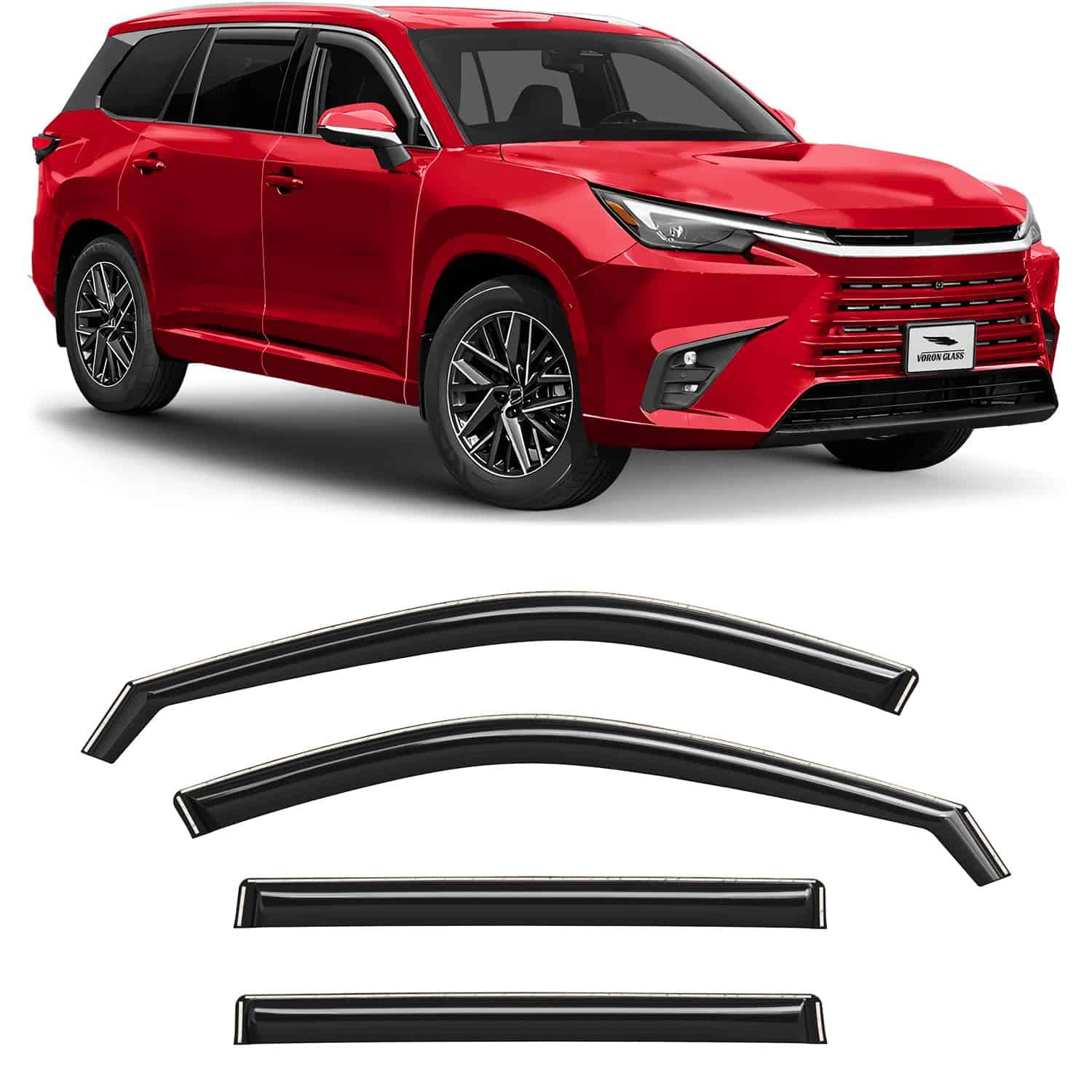 Voron Glass Deflectores de Lluvia en Canal -Negro