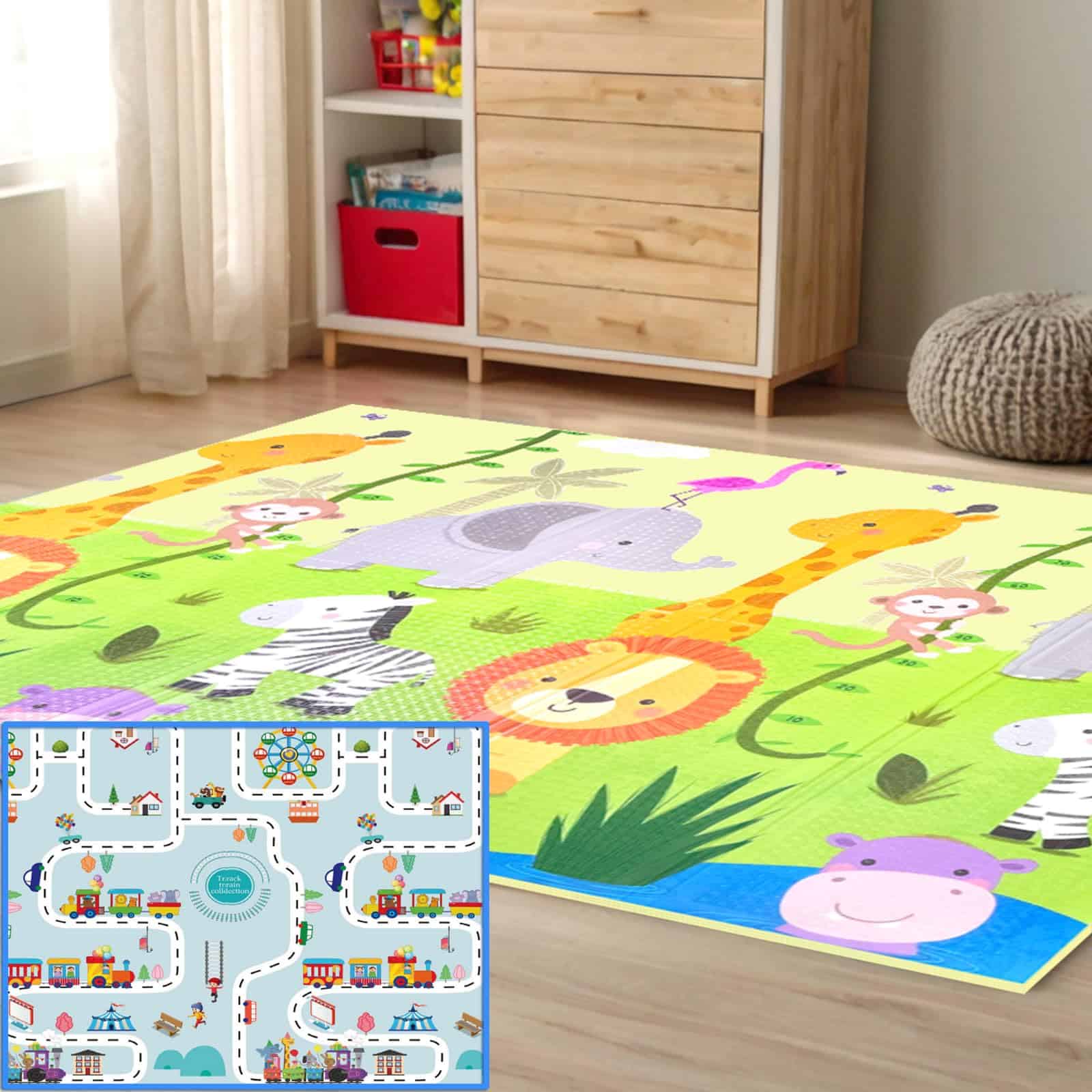 Tapete de Juego Plegable Extra Grande con 2 Gráficos en 1 |