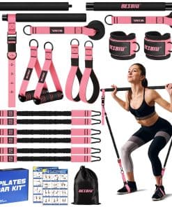 Kit de Barra de Pilates con Bandas de -rosa