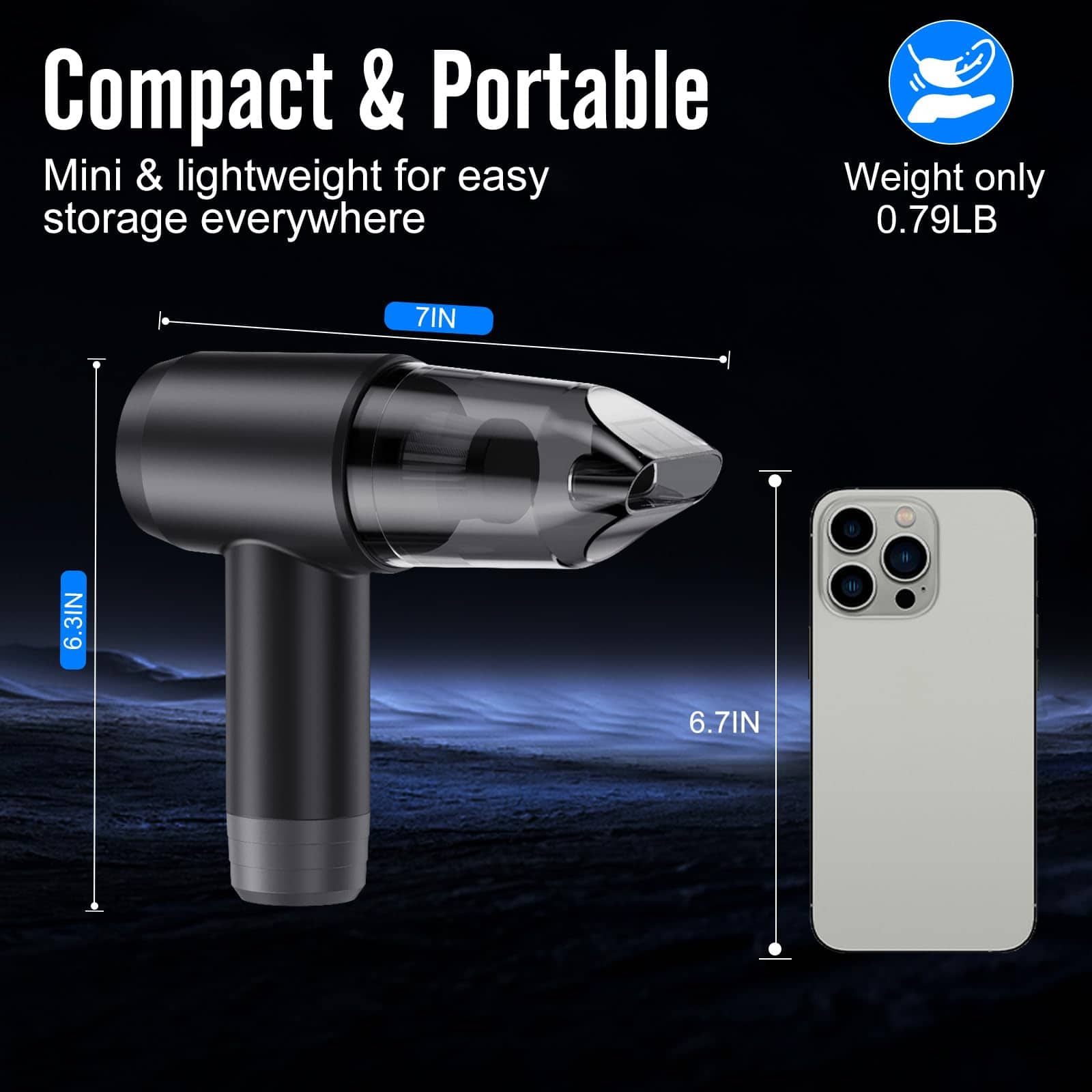 Aspiradora de Coche Fanisic Aspiradora de Mano/Limpiador de - Imagen 7